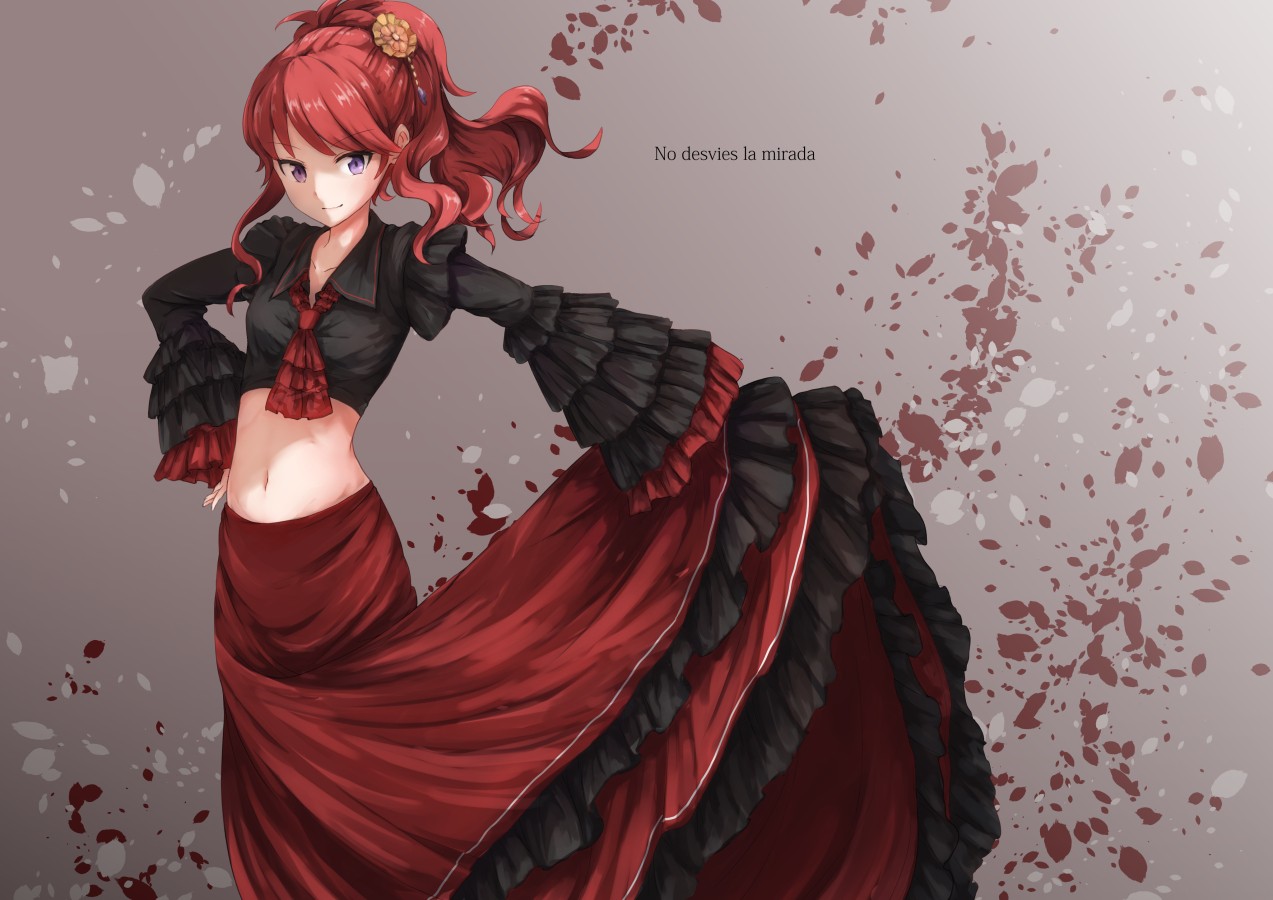 Juri Kurebayashi from Aikatsu in a flamenco dress HD Wallpaper