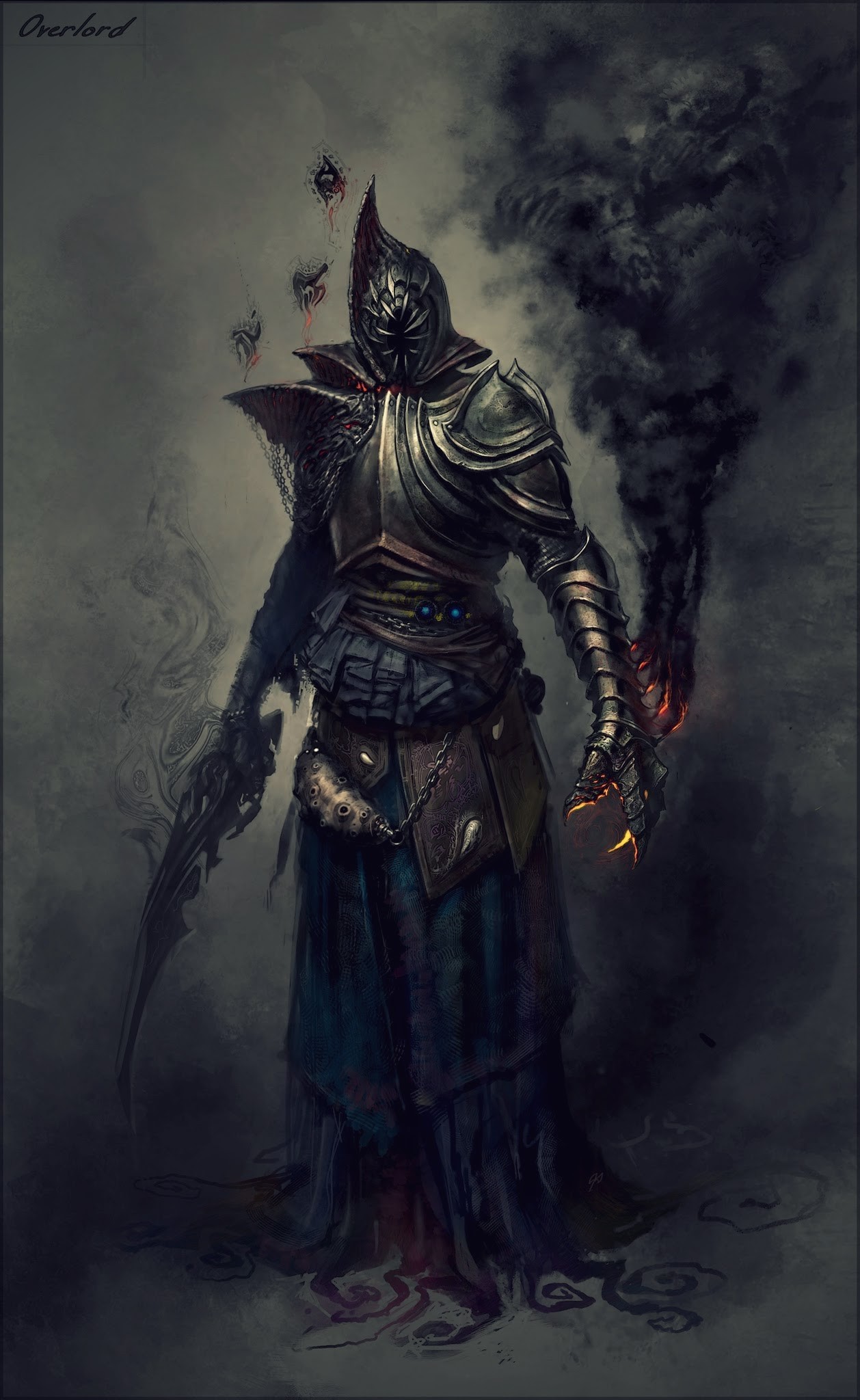 Overlord in dark armor with a sword HD Wallpaper