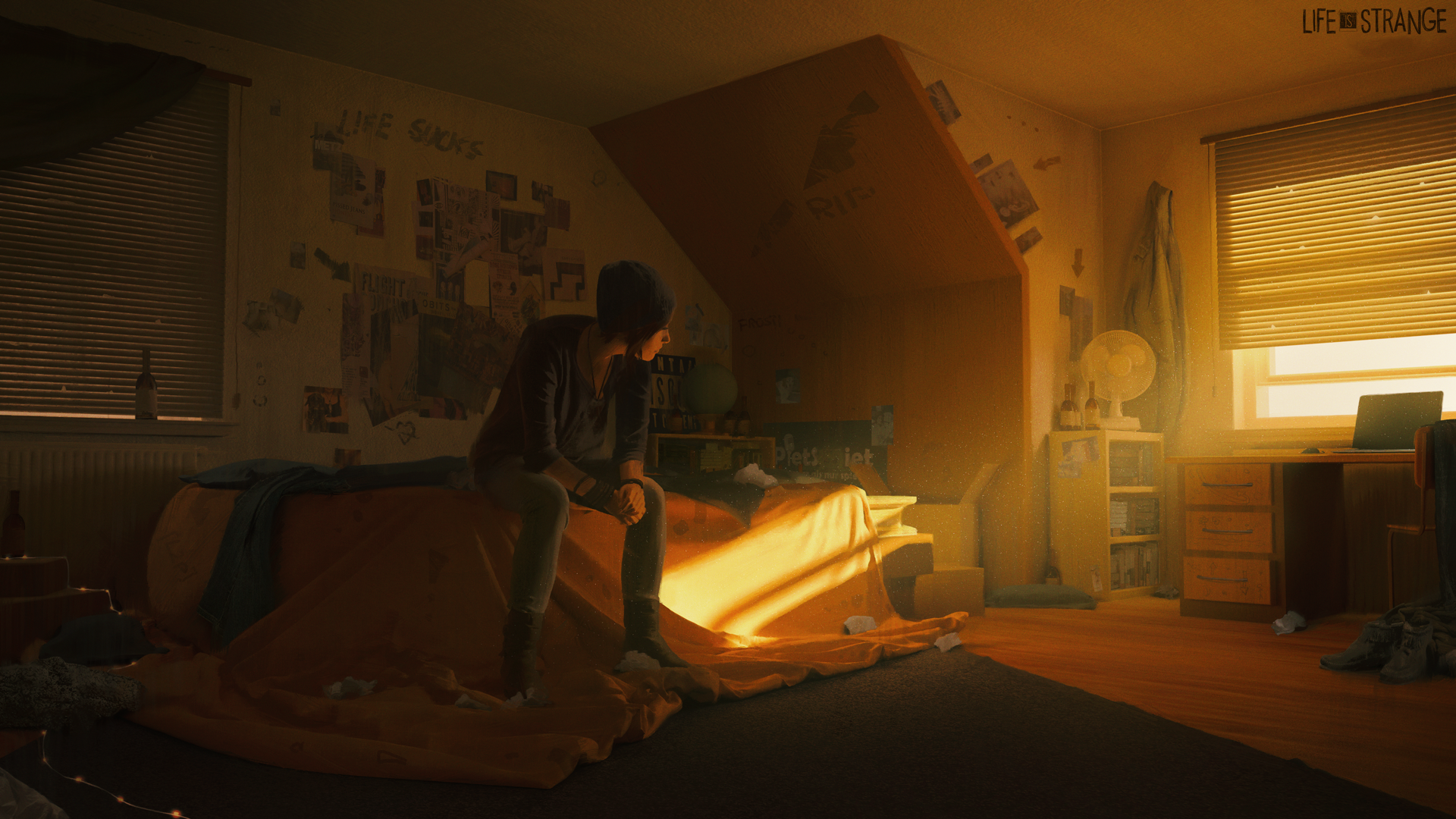 Chloe Price in her messy room from Life is Strange HD Wallpaper