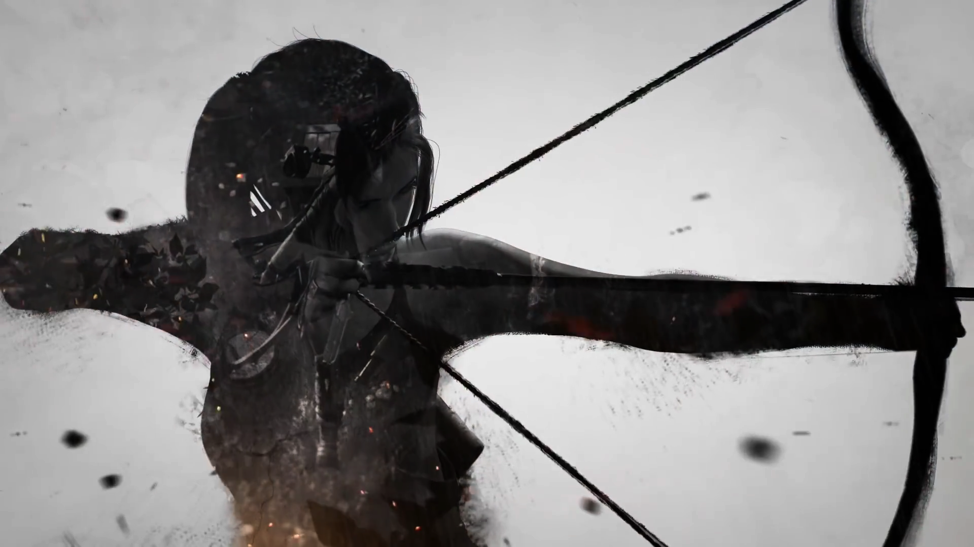Lara Croft with a bow and arrow HD Wallpaper