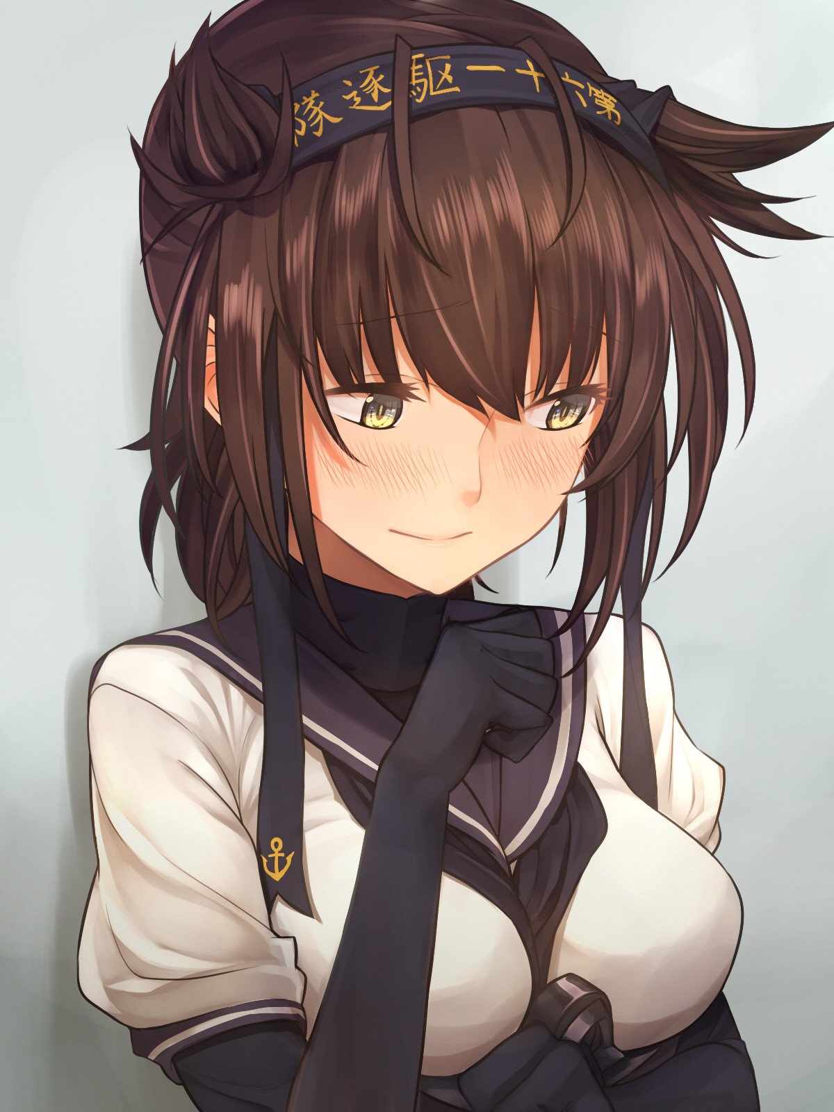 Hatsuzuki from Kantai Collection blushing HD Wallpaper