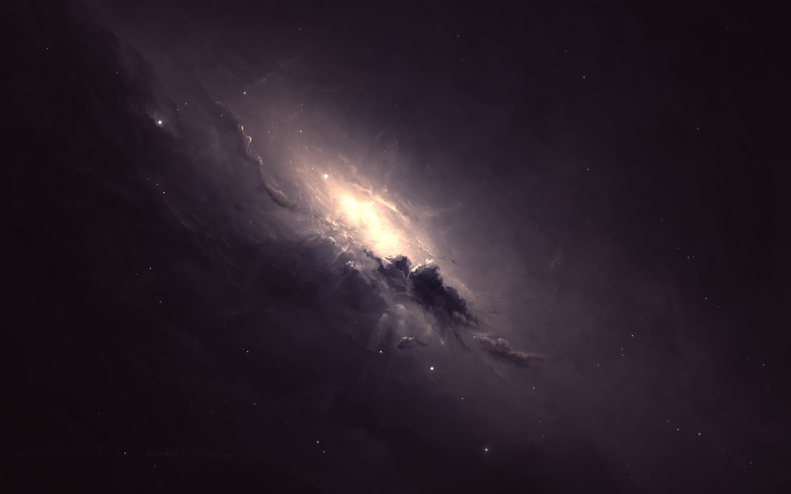 A bright nebula in deep space with stars HD Wallpaper