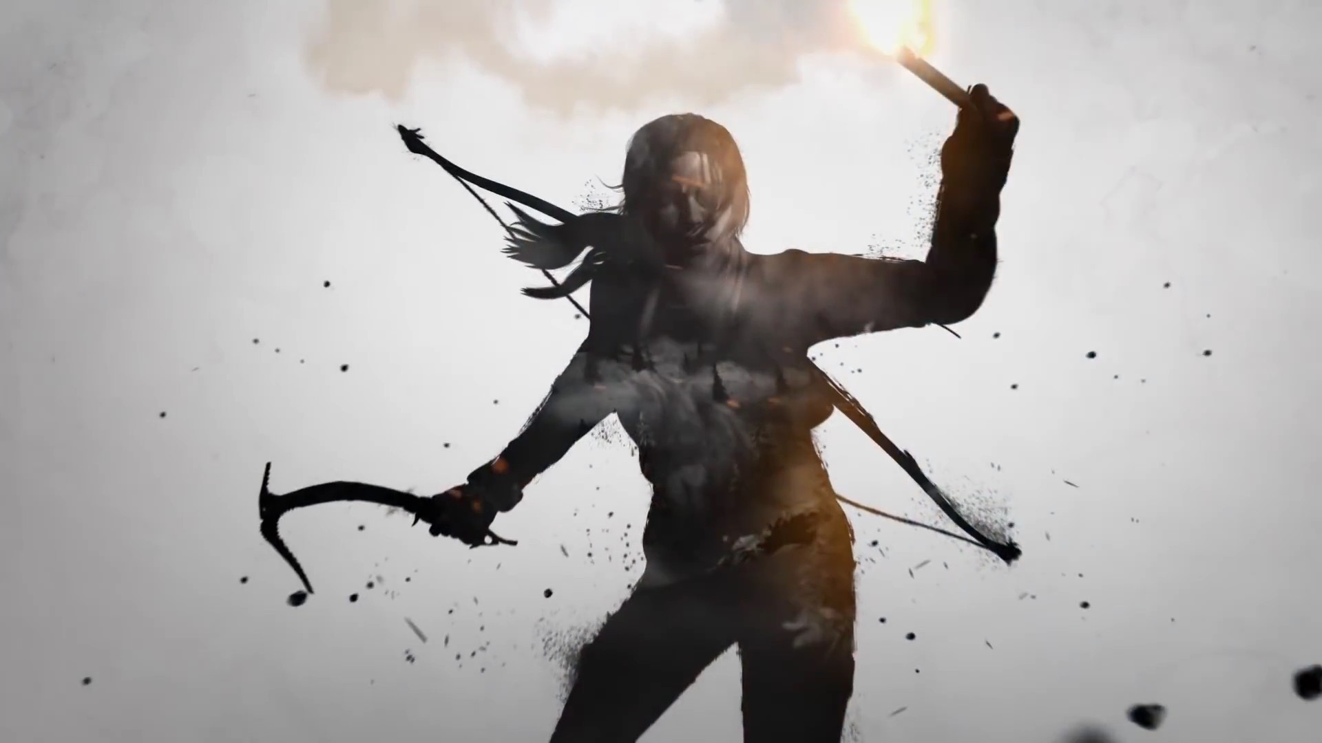 Lara Croft with a flare and ice axe HD Wallpaper