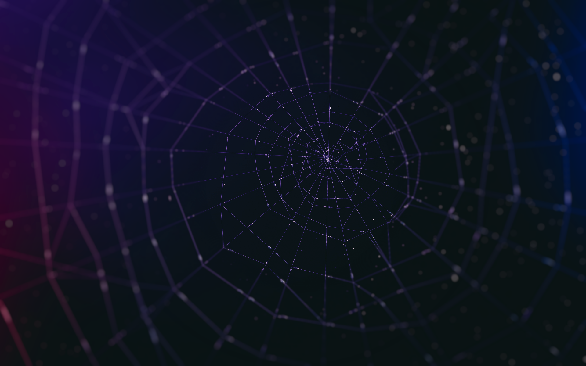 Abstract spider web with bokeh lights HD Wallpaper