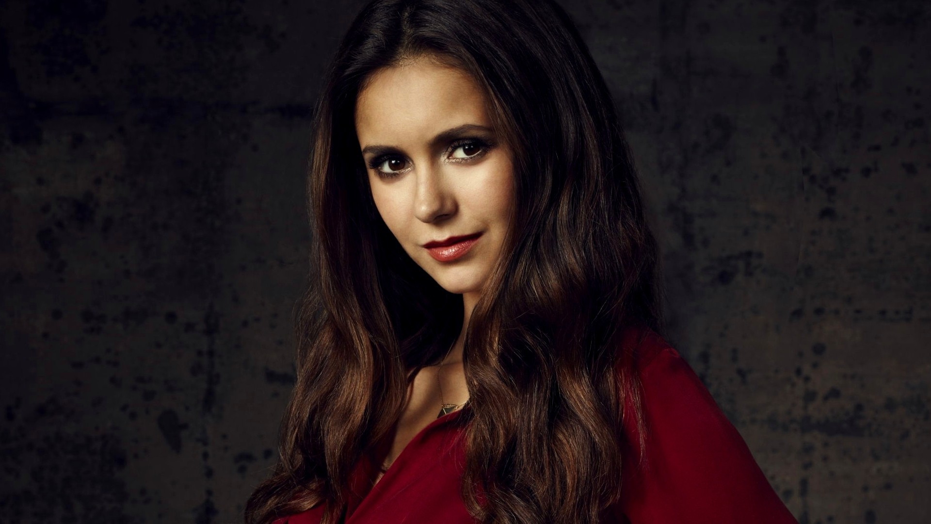 Nina Dobrev in a red top HD Wallpaper