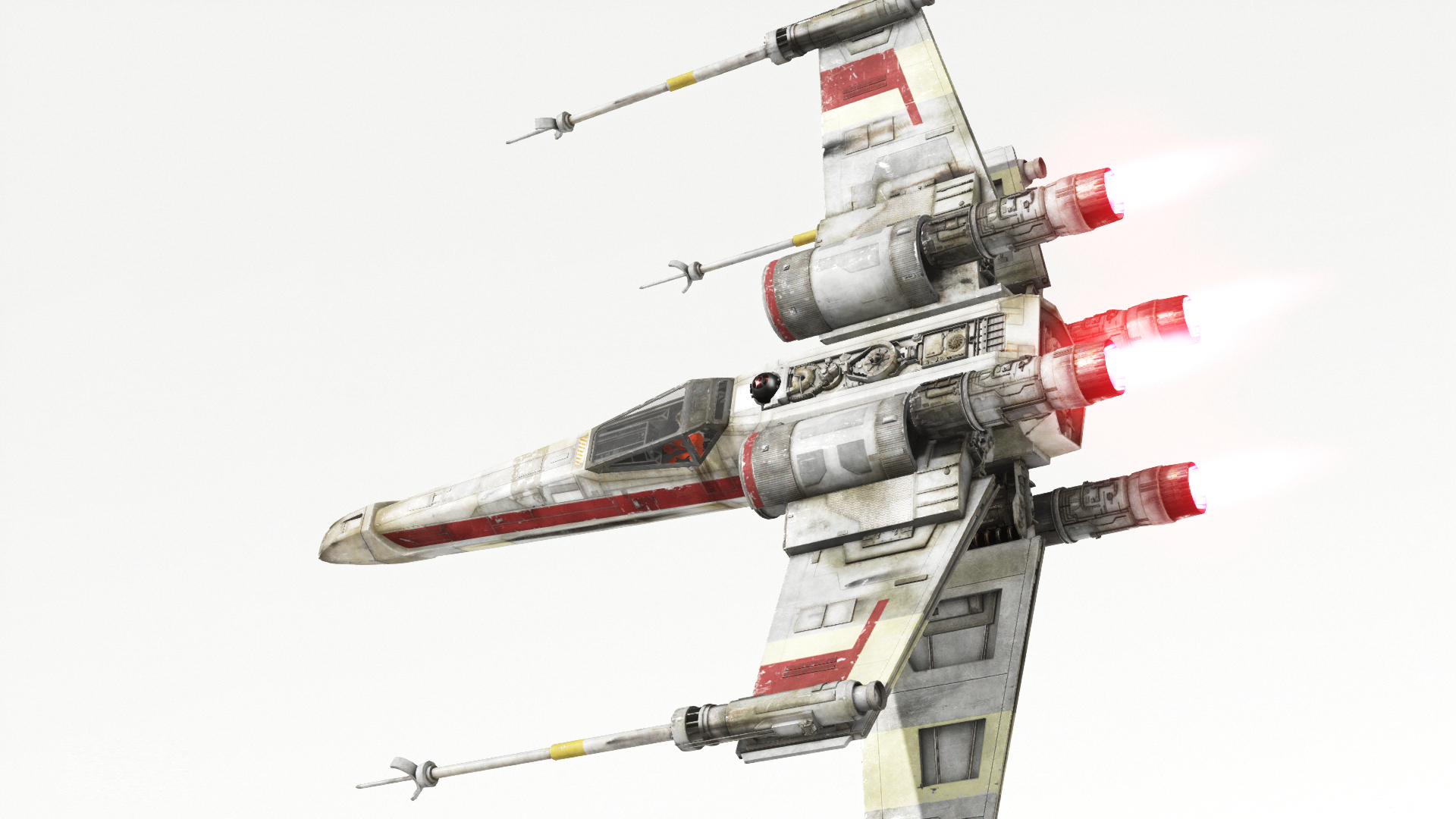 Star Wars X-wing spaceship with engines firing HD Wallpaper