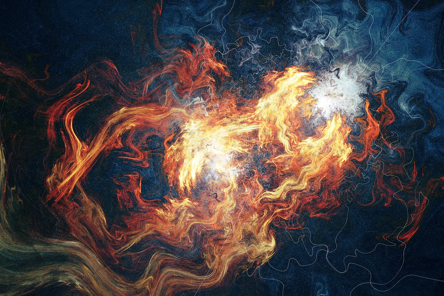 Abstract painting of fire and smoke HD Wallpaper