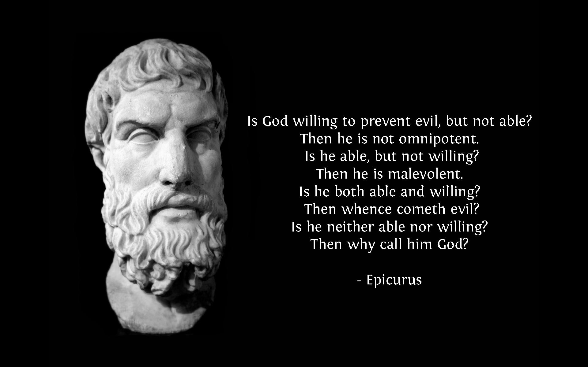 Epicurus quote on the problem of evil HD Wallpaper