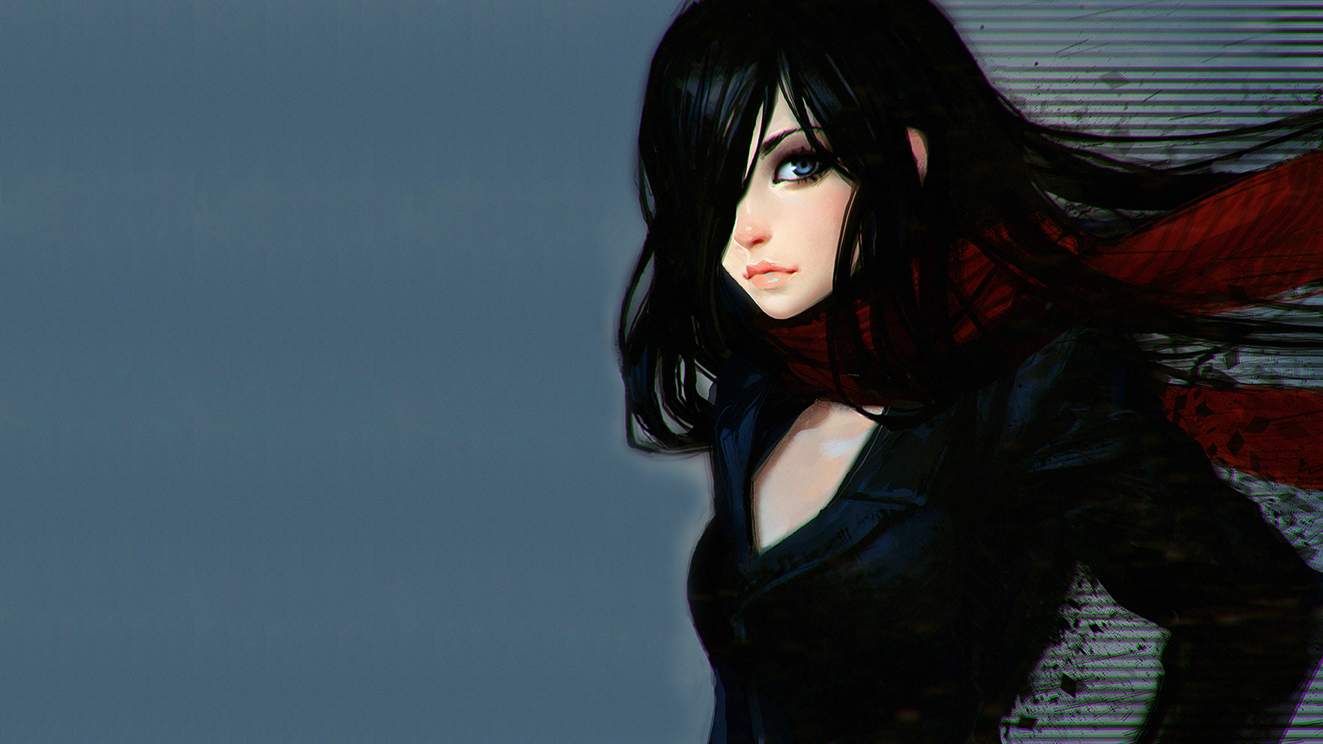 Drawing of a woman by Ilya Kuvshinov HD Wallpaper