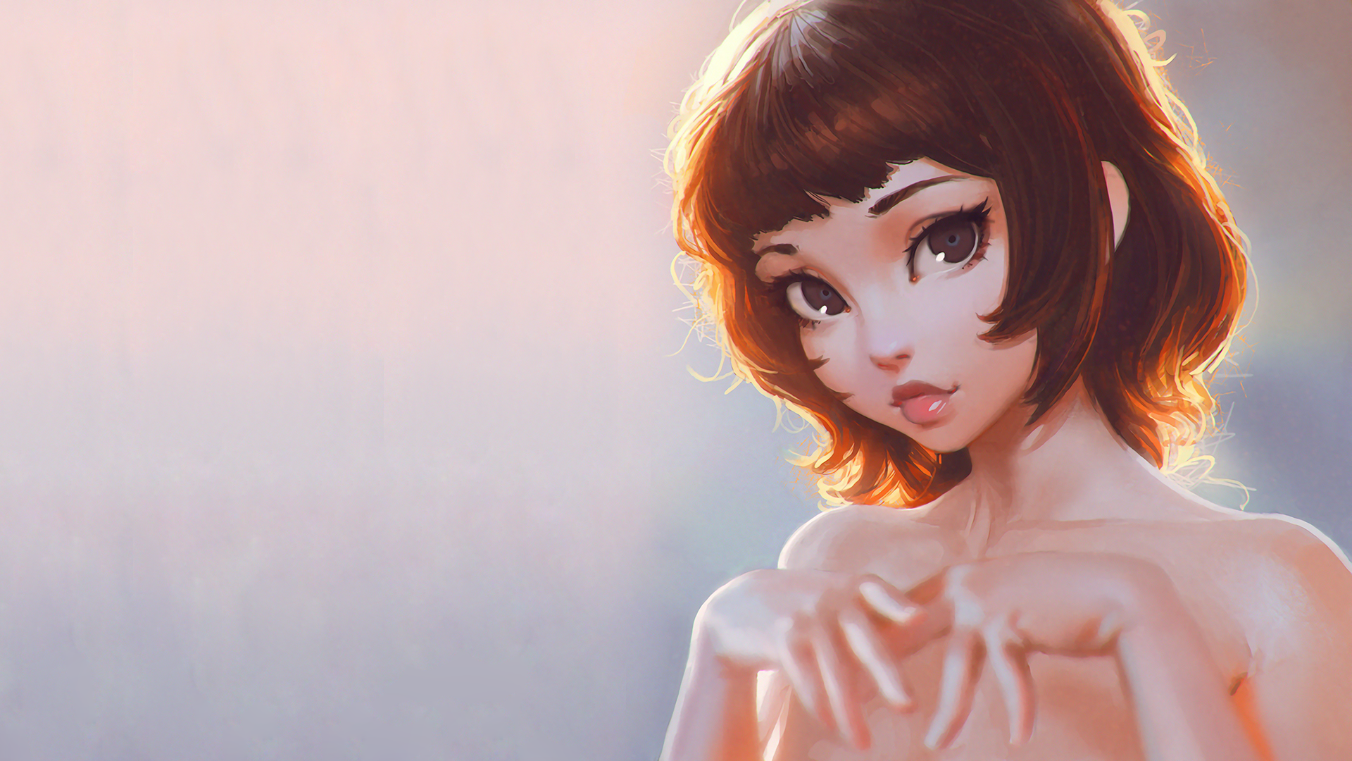 Drawing of a young woman by Ilya Kuvshinov HD Wallpaper