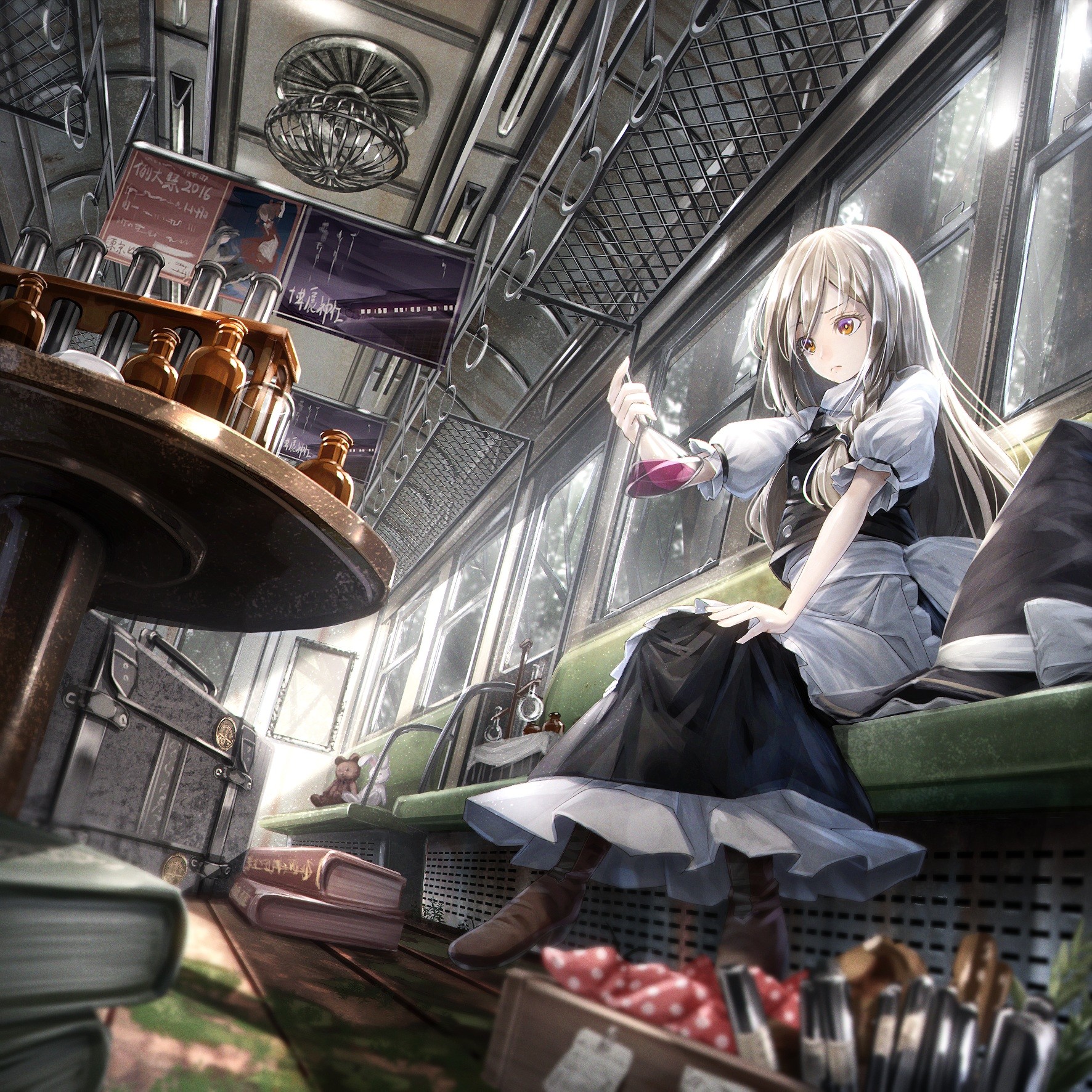 Kirisame Marisa in a train laboratory HD Wallpaper