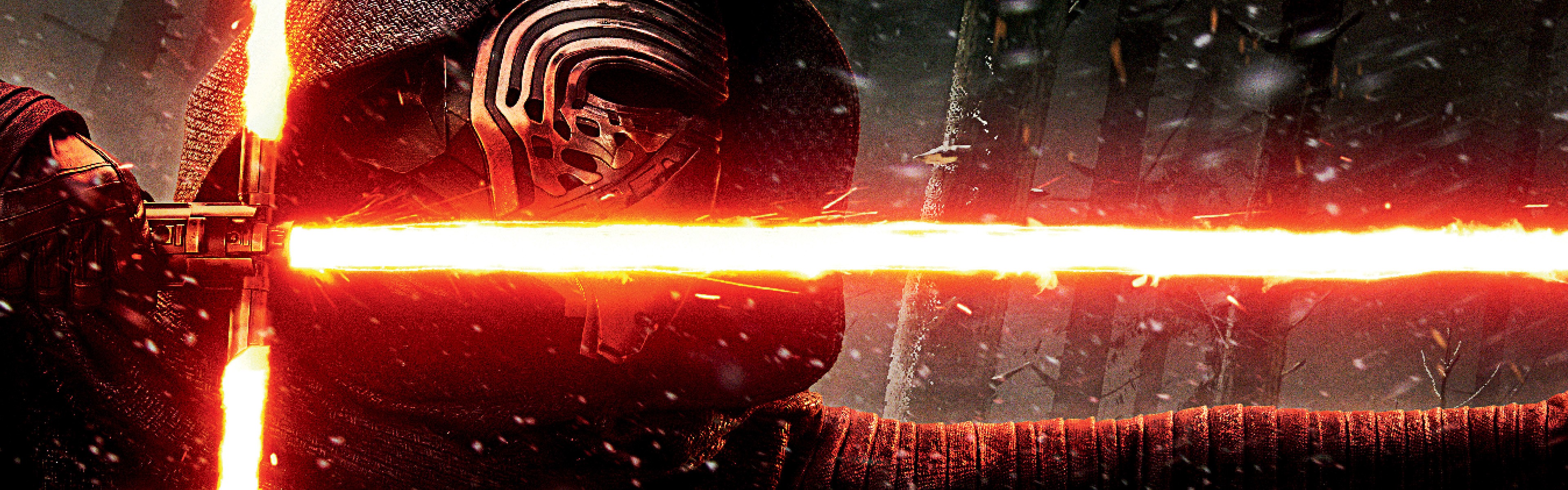 Kylo Ren with a crossguard lightsaber HD Wallpaper