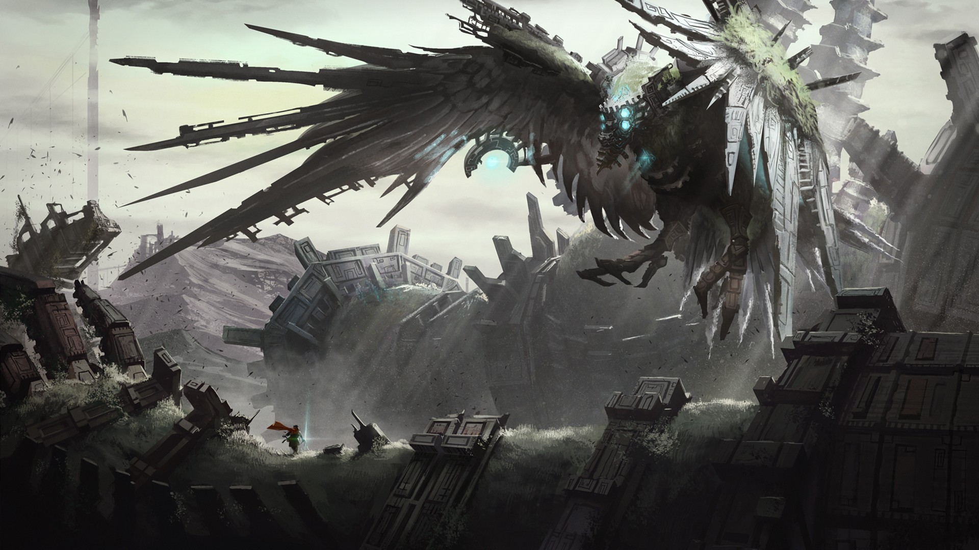 Shadow of the Colossus: Giant Mechanical Bird Creature HD Wallpaper