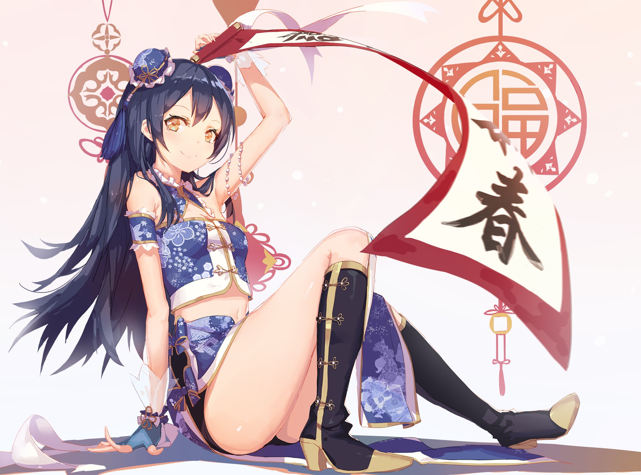 Sonoda Umi in a Chinese-inspired outfit HD Wallpaper