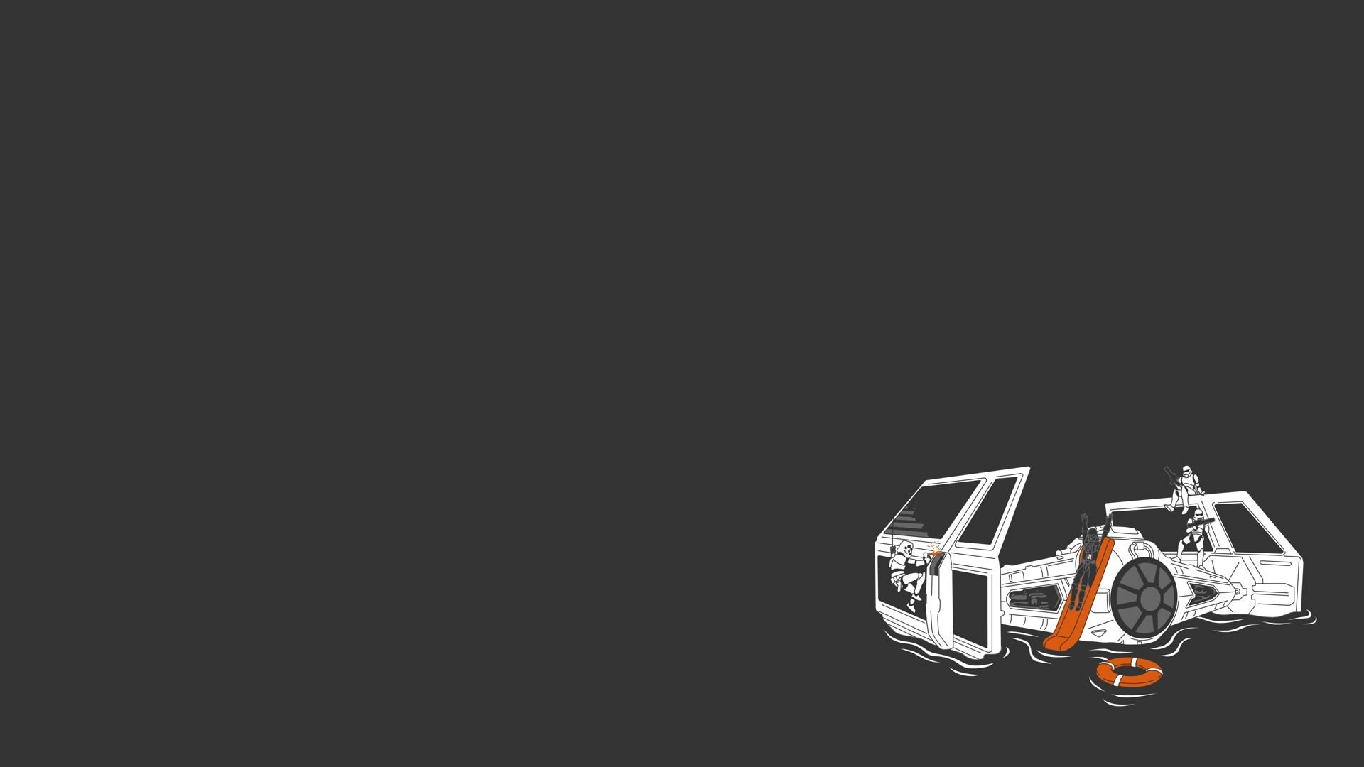 Stormtroopers stranded in a damaged TIE Fighter HD Wallpaper