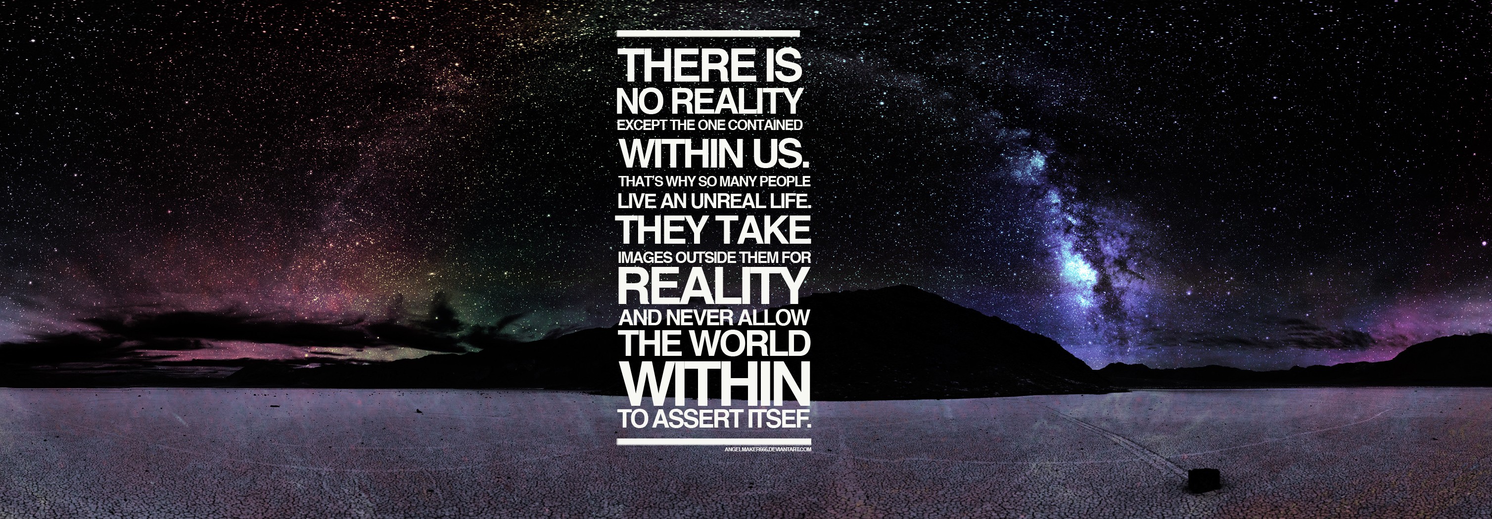 Typography quote about reality in space HD Wallpaper