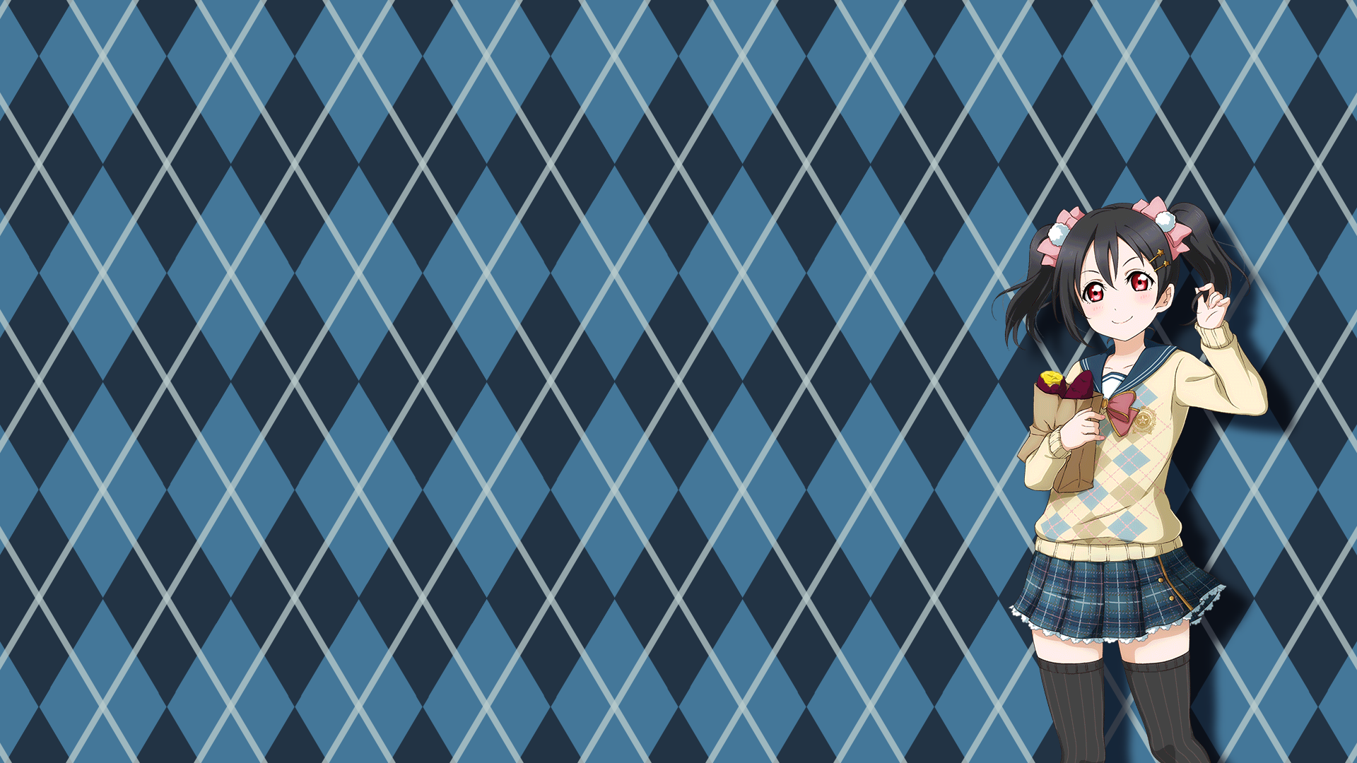 Yazawa Nico from Love Live! holding sweet potatoes HD Wallpaper