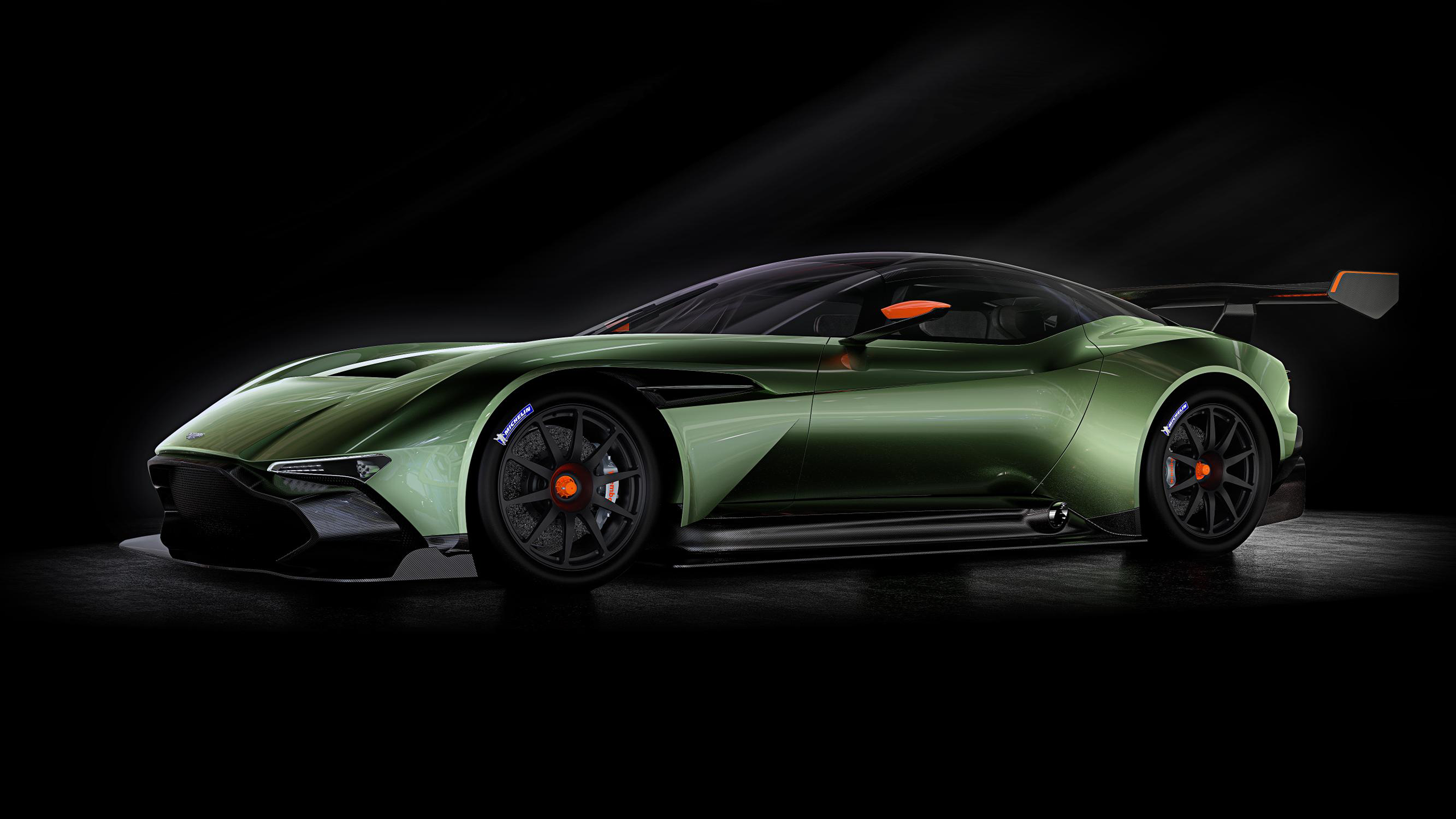 Aston Martin Vulcan race car in green HD Wallpaper