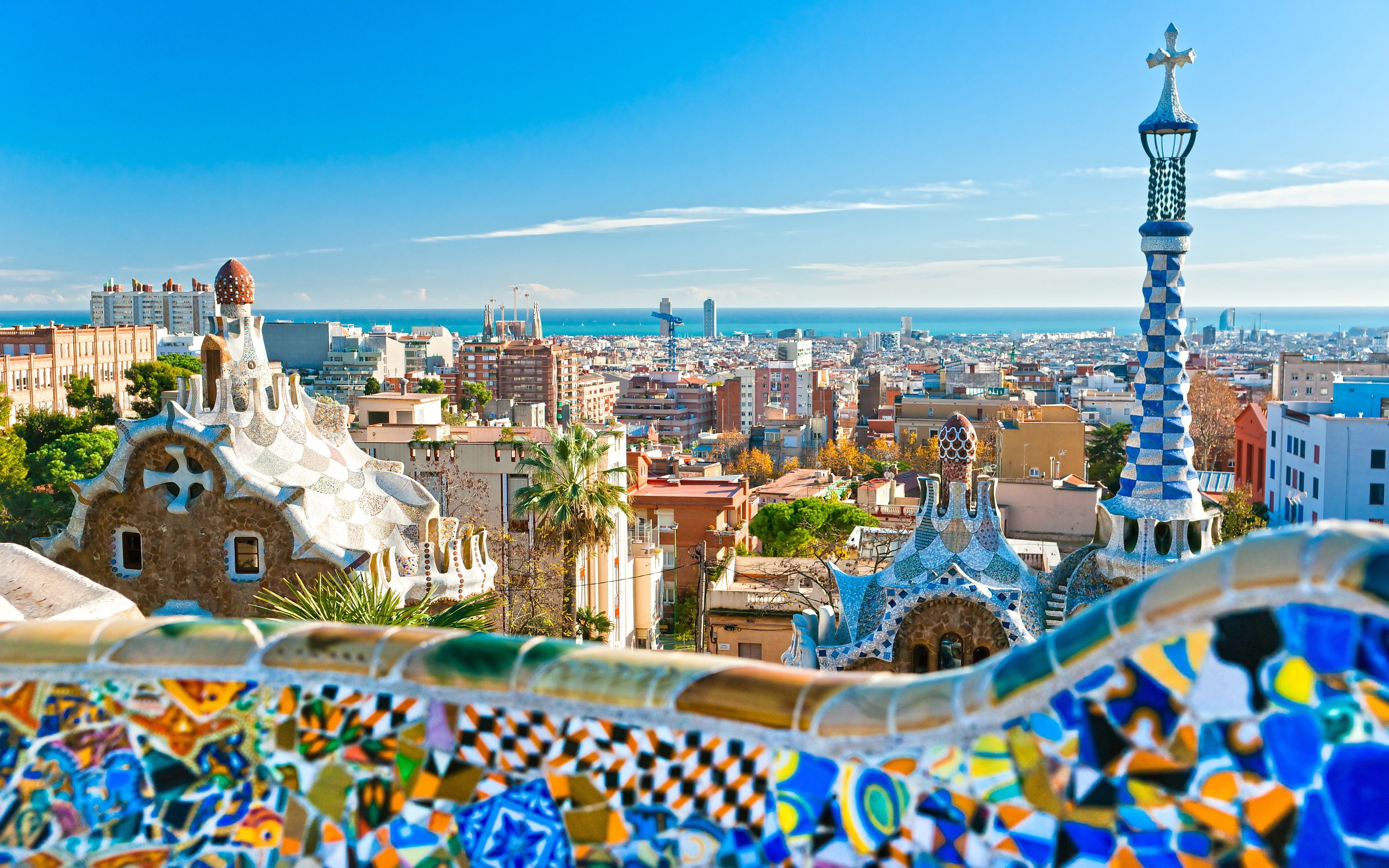Park Güell, Barcelona, Spain HD Wallpaper