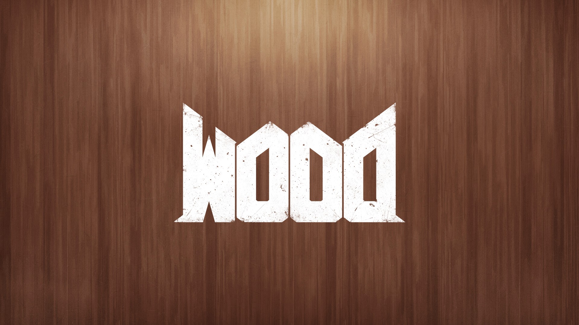 The word "WOOD" in a stylized font on a wooden surface HD Wallpaper