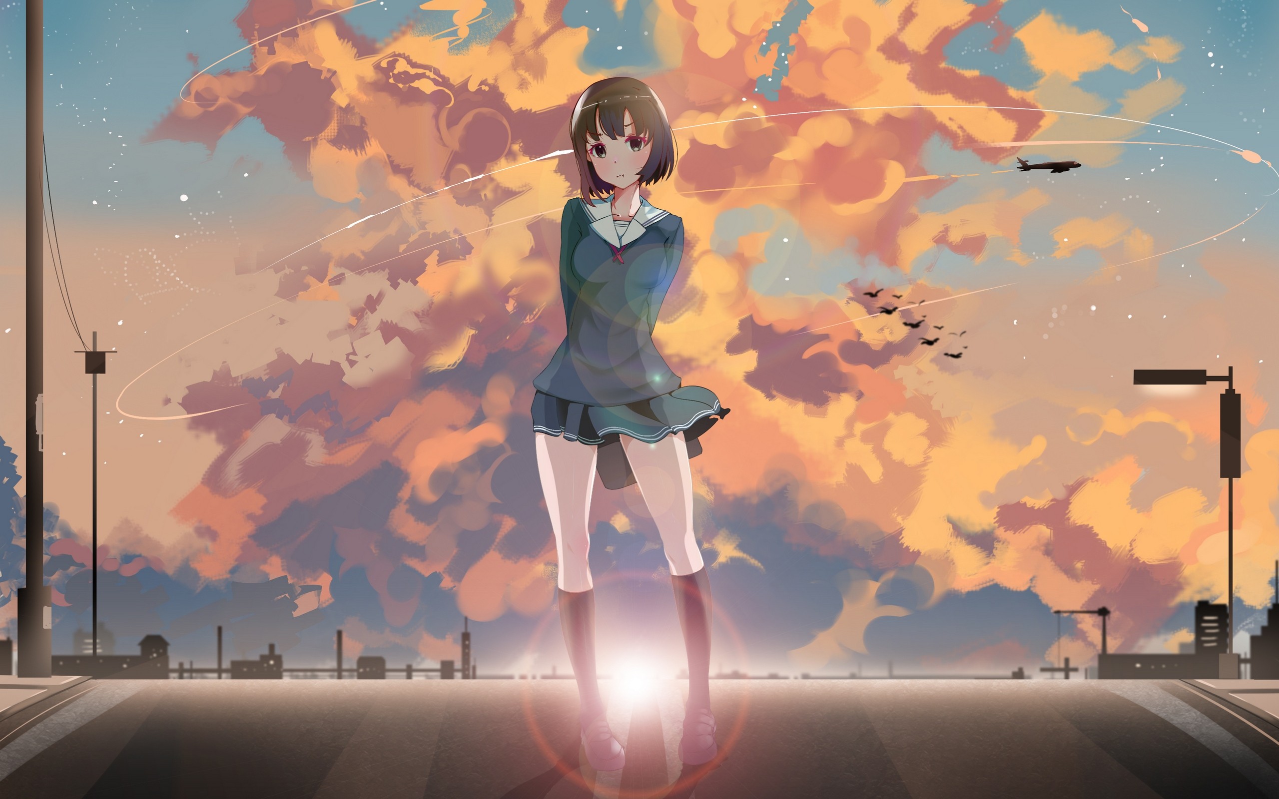 Katou Megumi from Saenai Heroine no Sodatekata at sunset HD Wallpaper