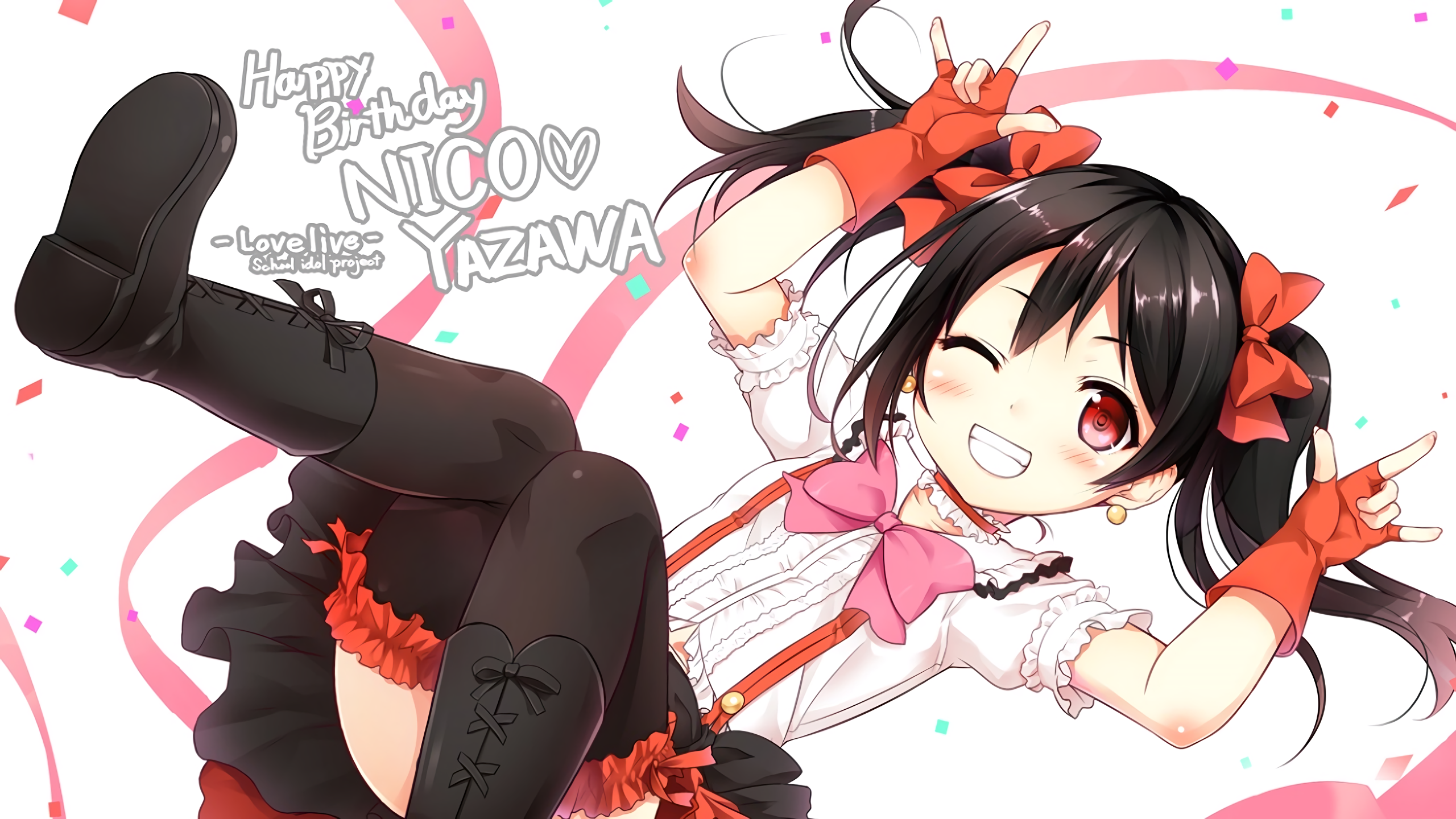 Happy Birthday Nico Yazawa Love Live! Anime Girl HD Wallpaper