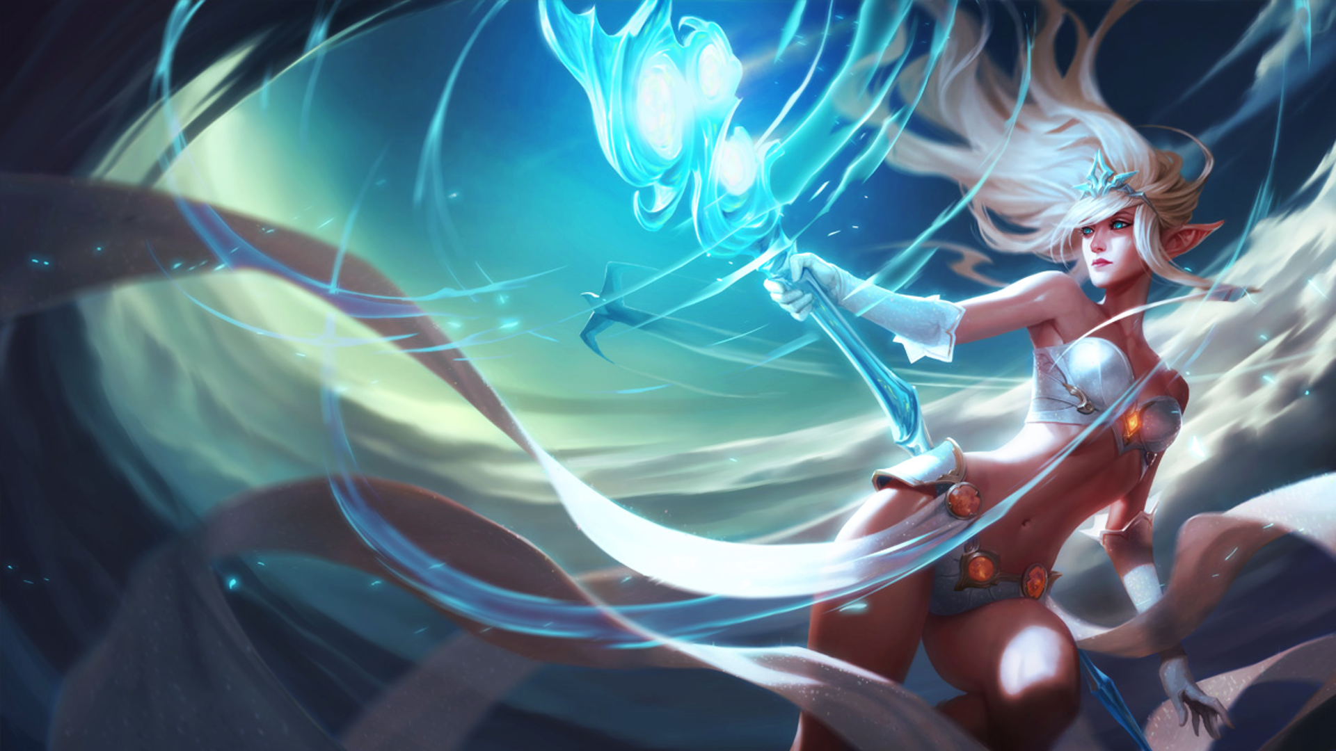 Janna from League of Legends with magical staff HD Wallpaper