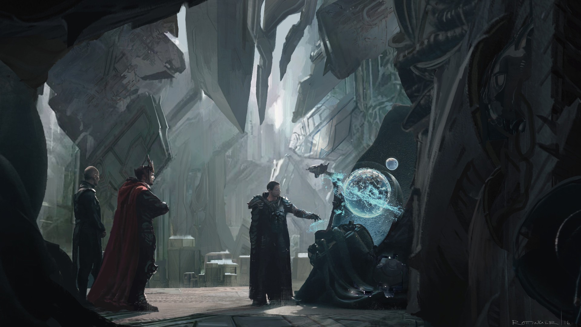 Superman and Jor-El in the Fortress of Solitude HD Wallpaper