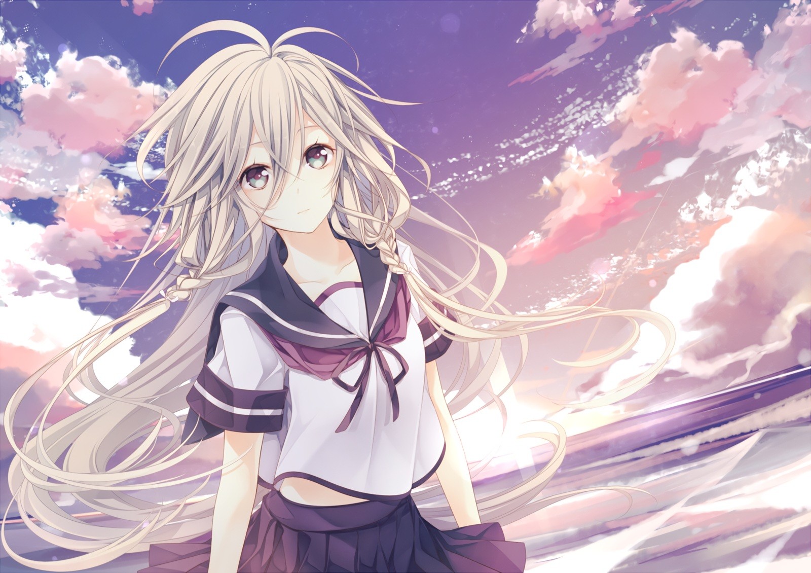 IA from Vocaloid with long hair and braids HD Wallpaper