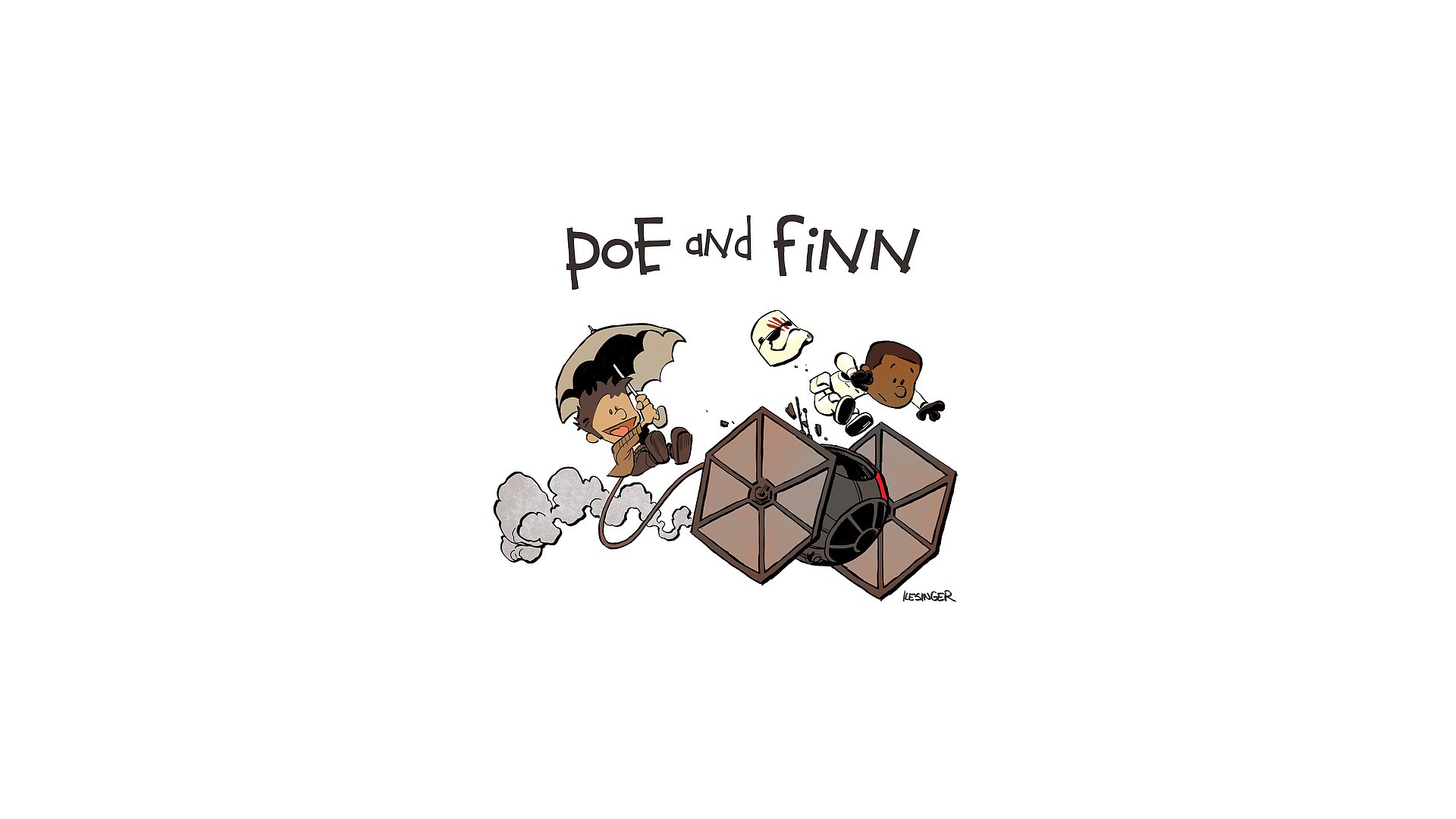 Poe and Finn in a Star Wars TIE Fighter HD Wallpaper