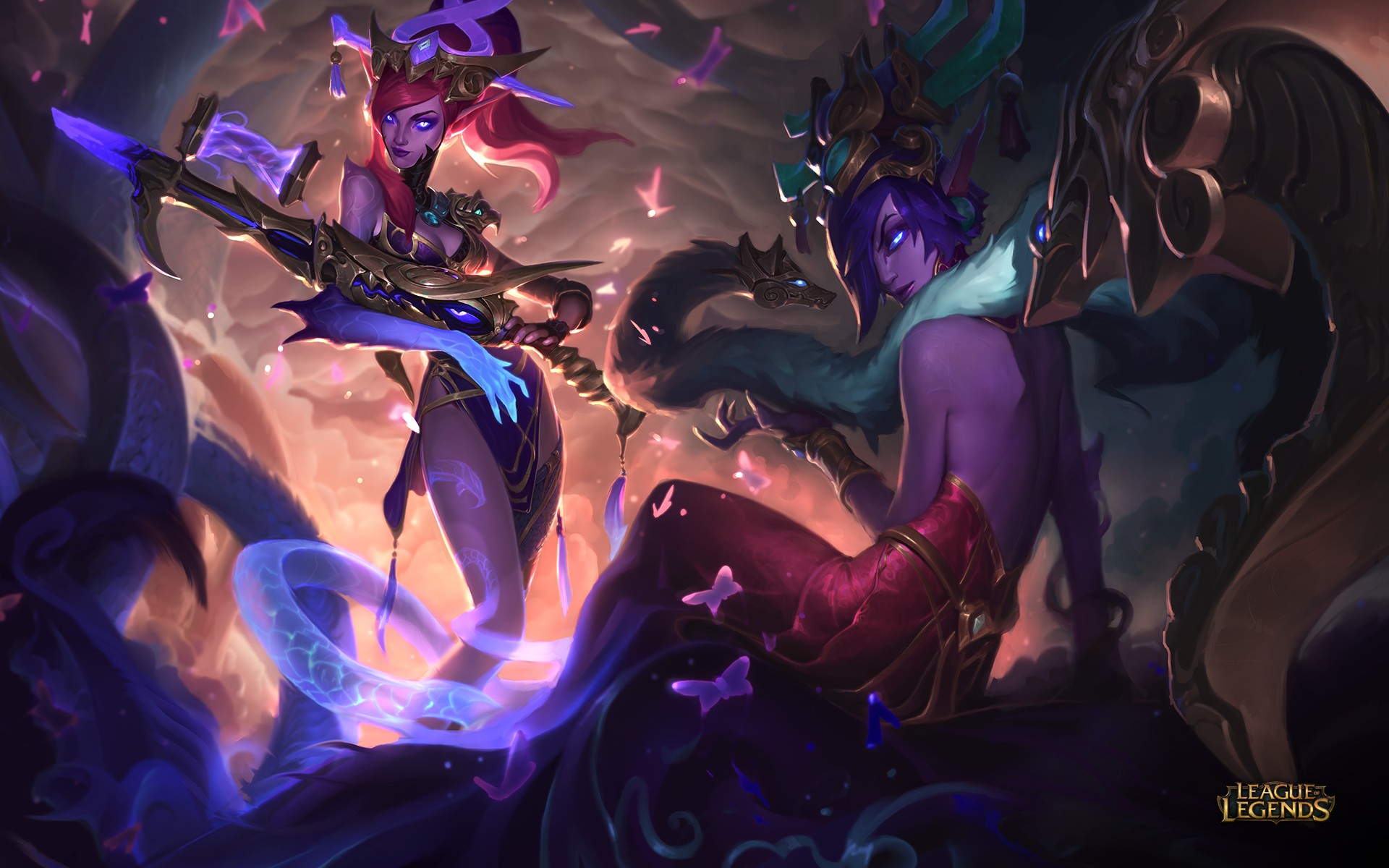 Morgana and Caitlyn from League of Legends HD Wallpaper
