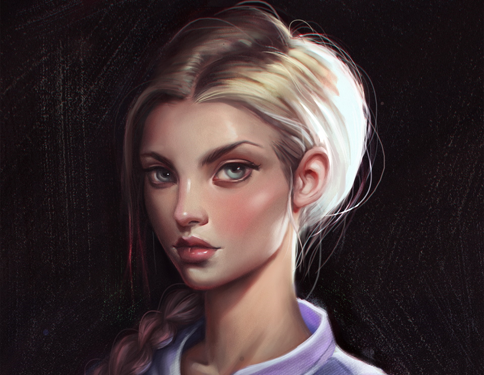 Artwork of a woman's face HD Wallpaper