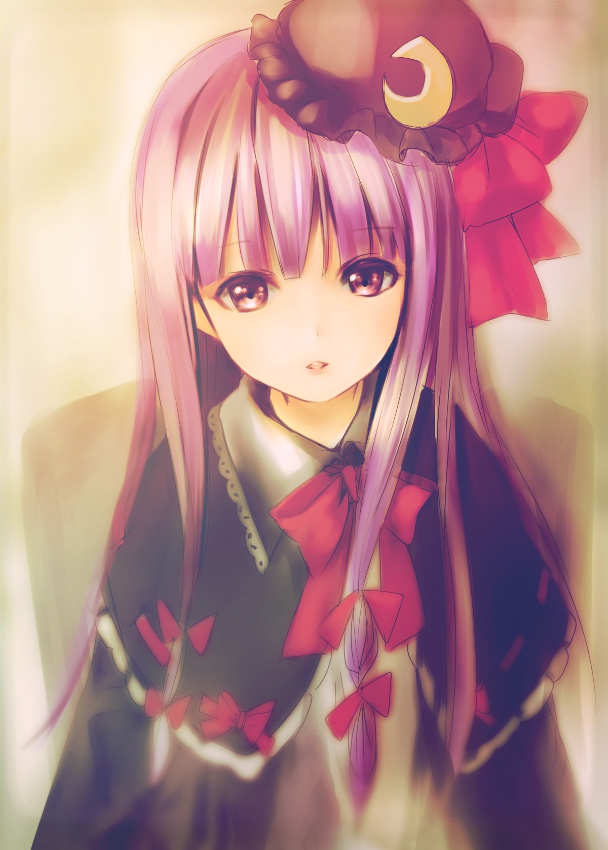 Patchouli Knowledge from Touhou with purple hair HD Wallpaper