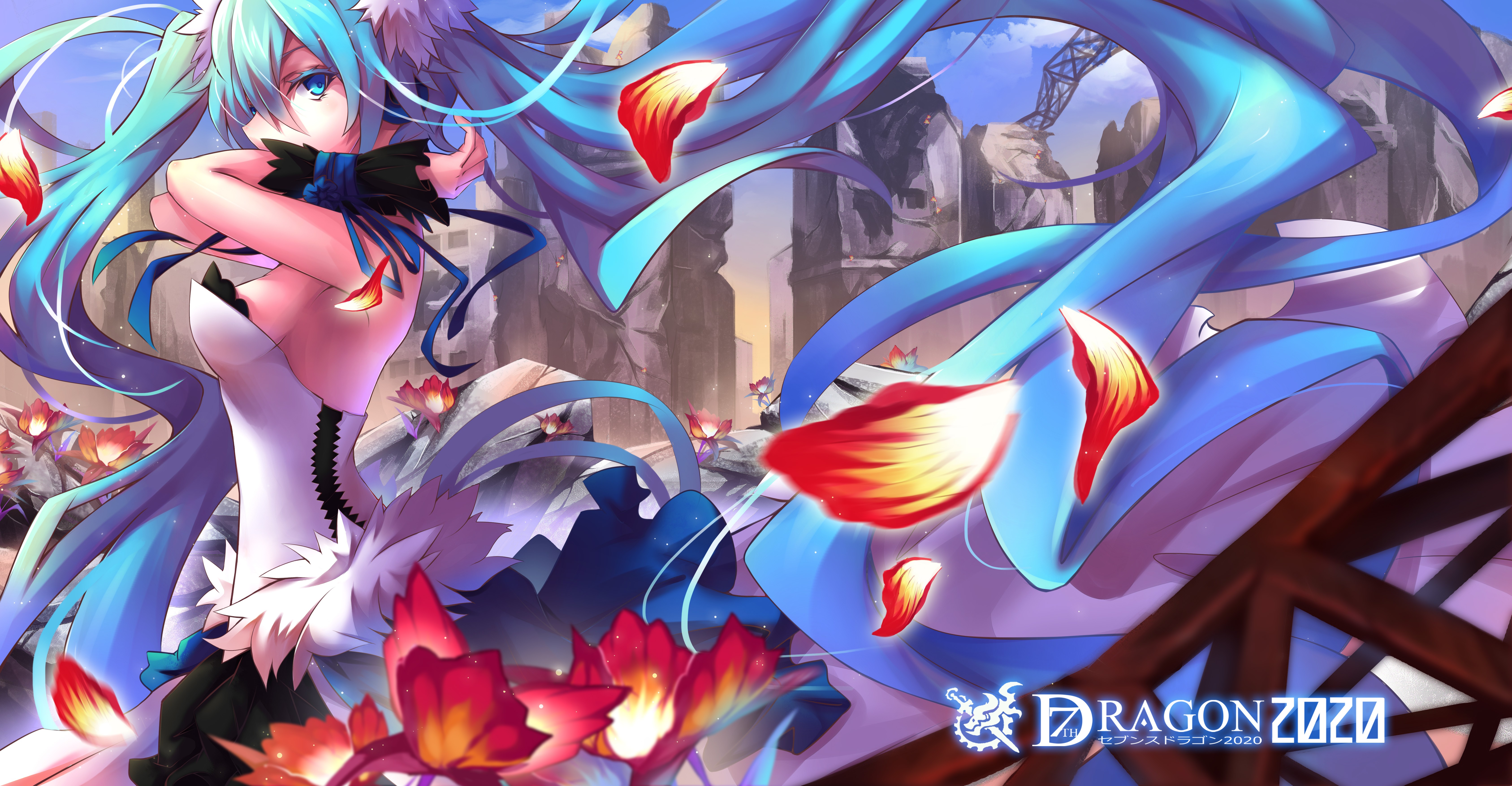 Hatsune Miku and Dragon 2020 HD Wallpaper