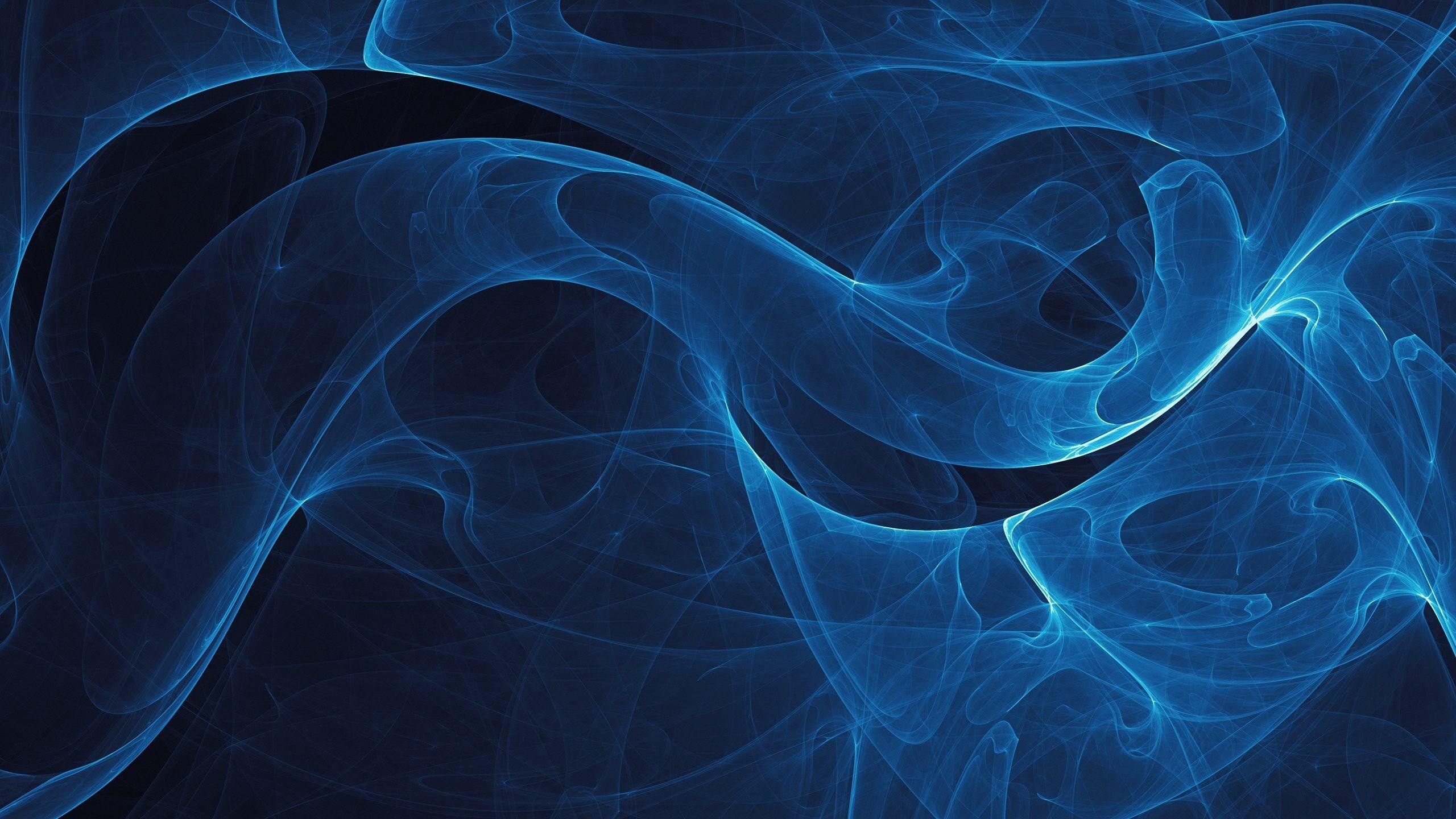 Abstract blue digital art with flowing lines HD Wallpaper