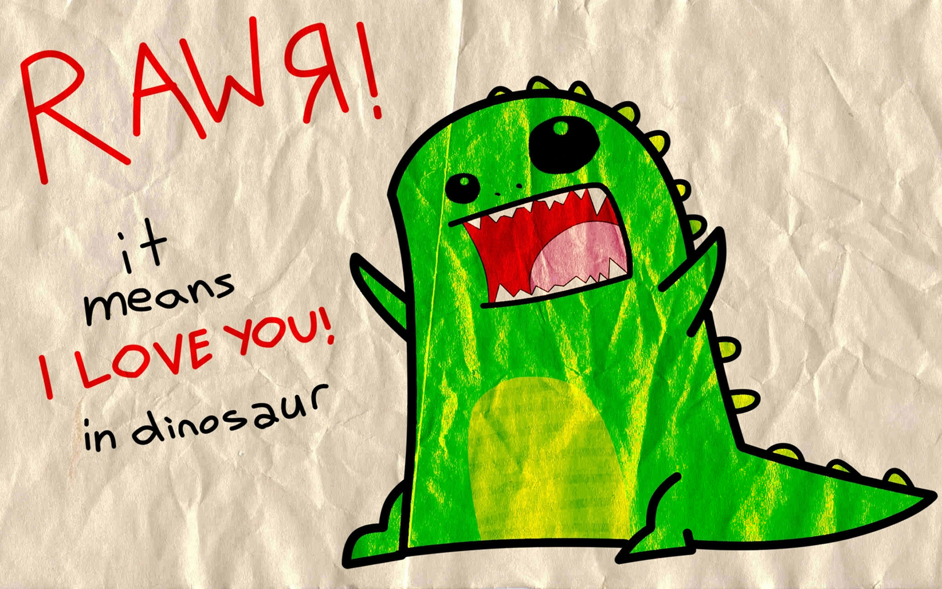 Rawr means I love you in dinosaur drawing HD Wallpaper