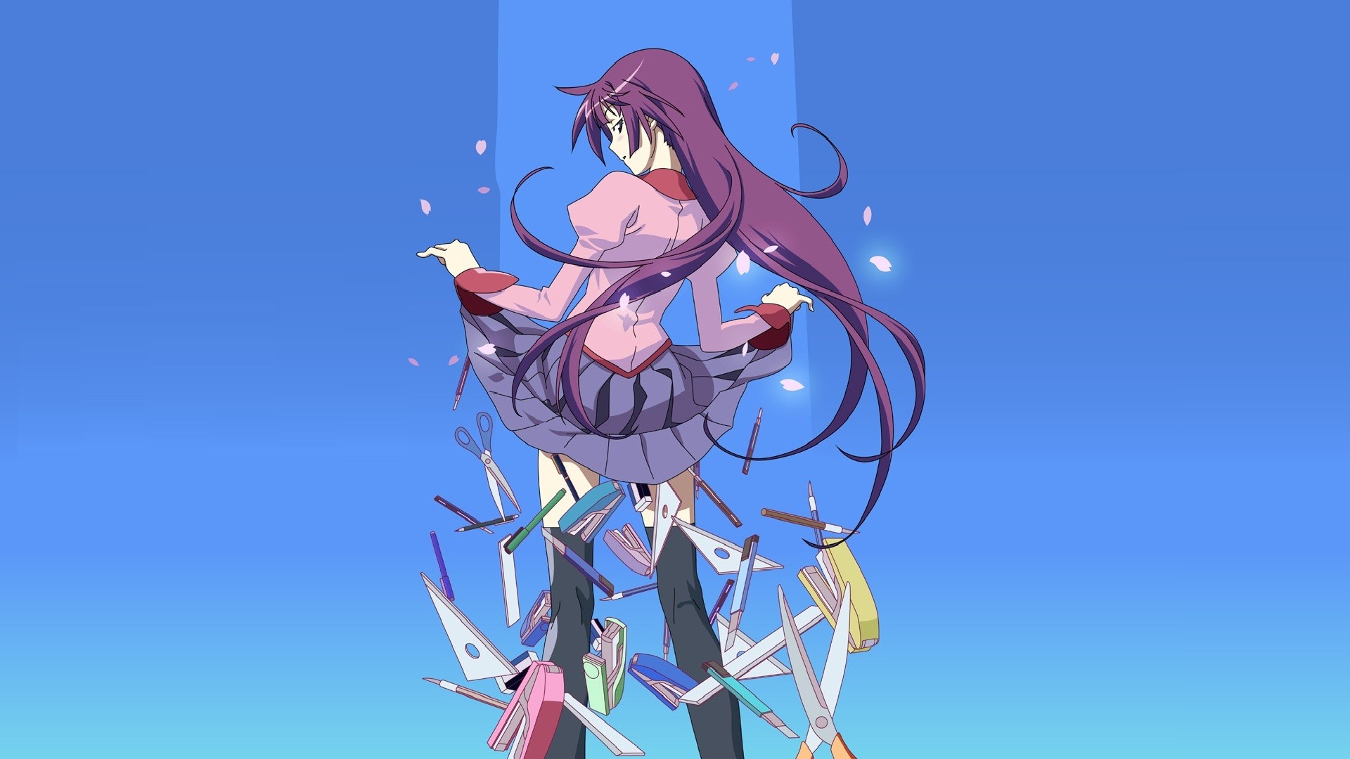 Senjougahara Hitagi from Monogatari Series HD Wallpaper