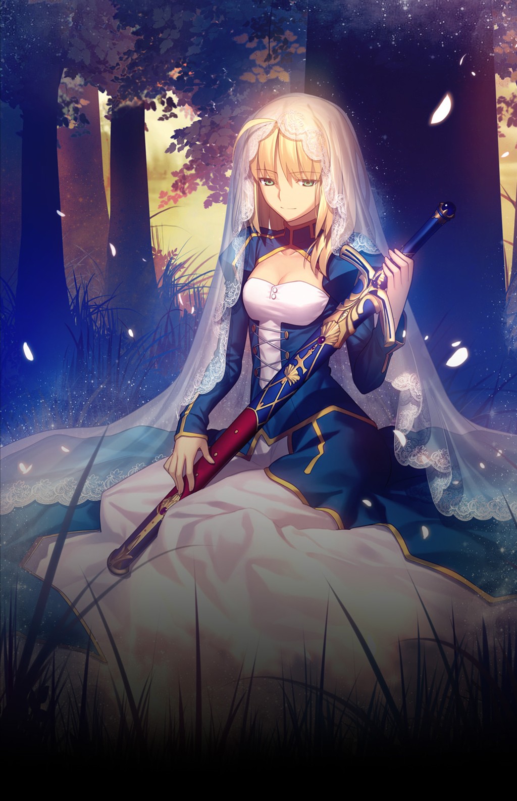Saber from Fate Series with a sword HD Wallpaper
