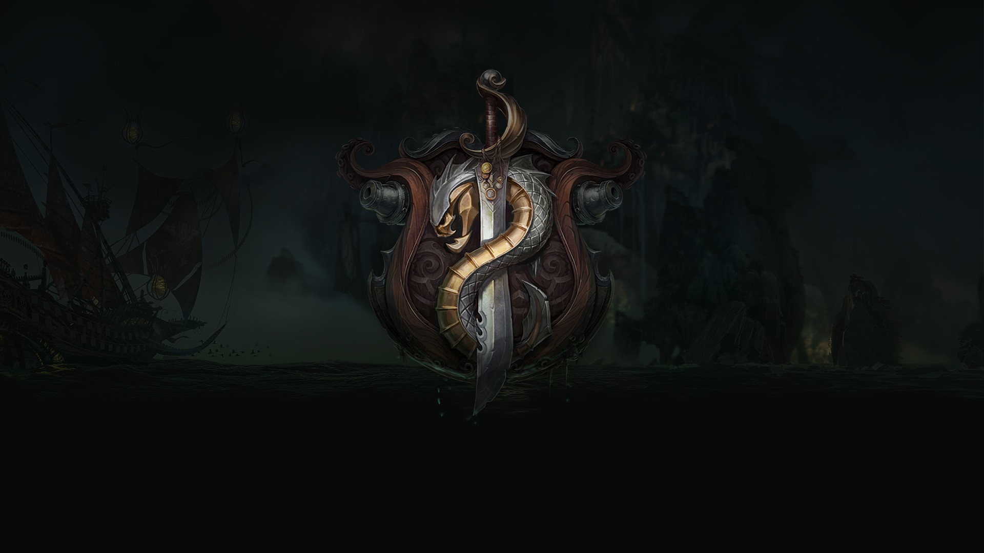 League of Legends emblem with sword and snake HD Wallpaper