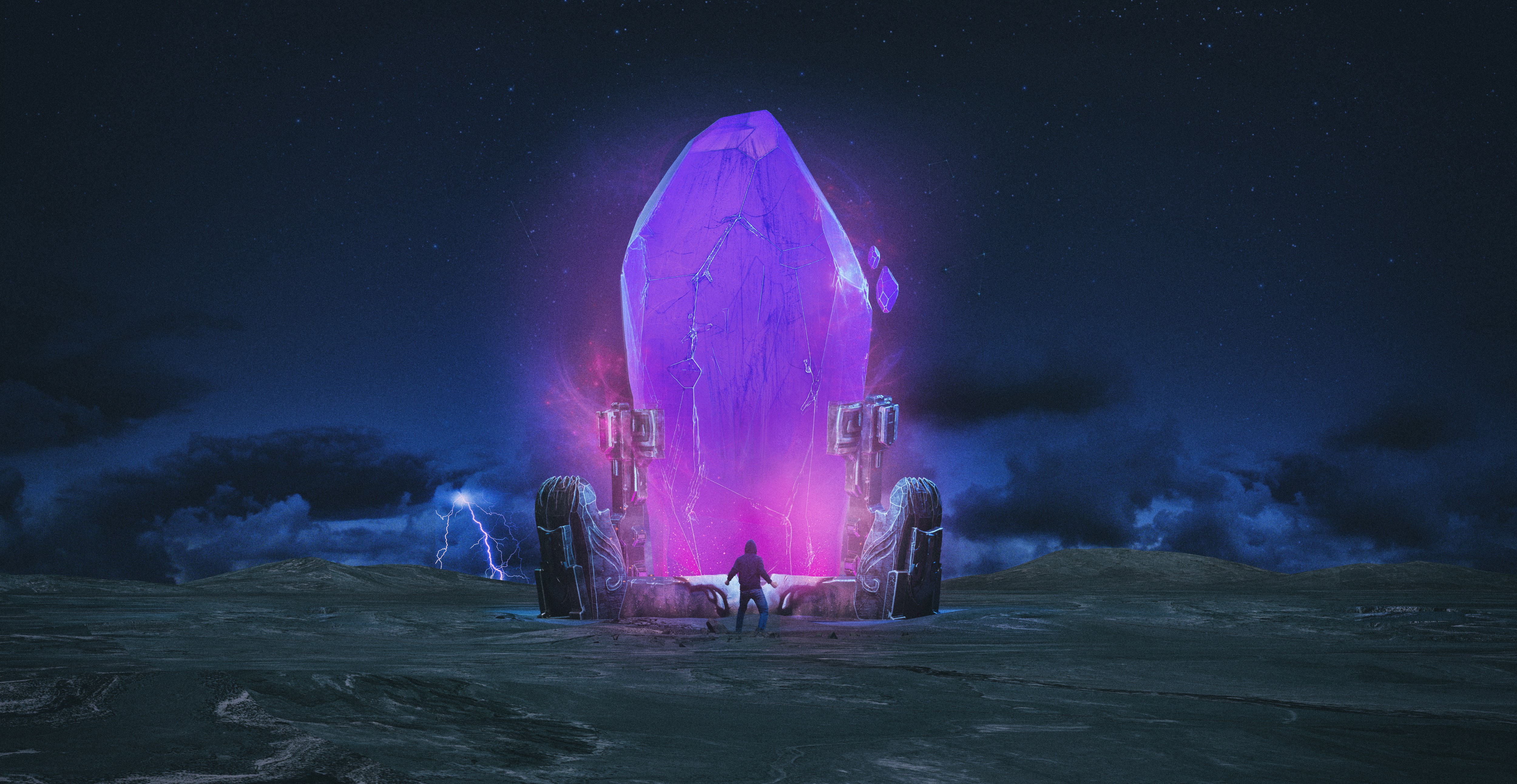 League of Legends Crystal and Lightning HD Wallpaper