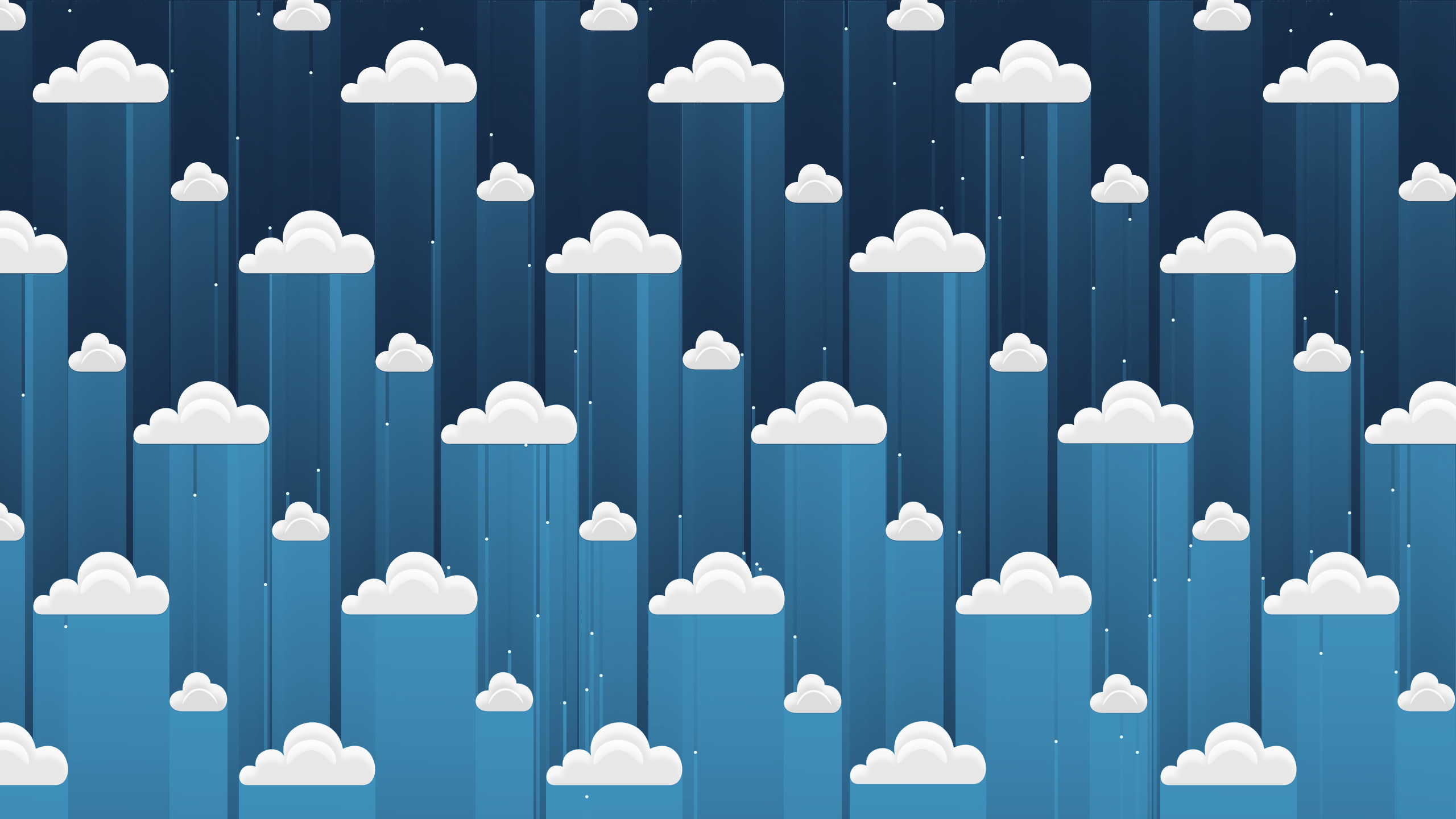 Minimalist digital art of clouds against a dark blue background HD Wallpaper