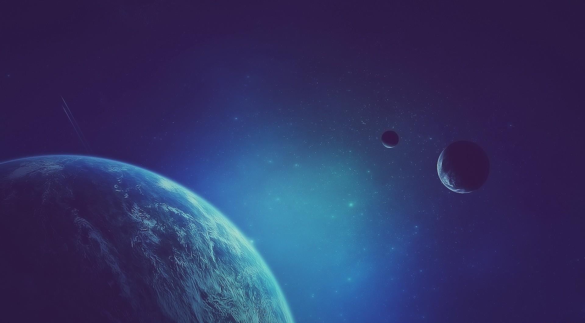 Space art with planets and stars HD Wallpaper