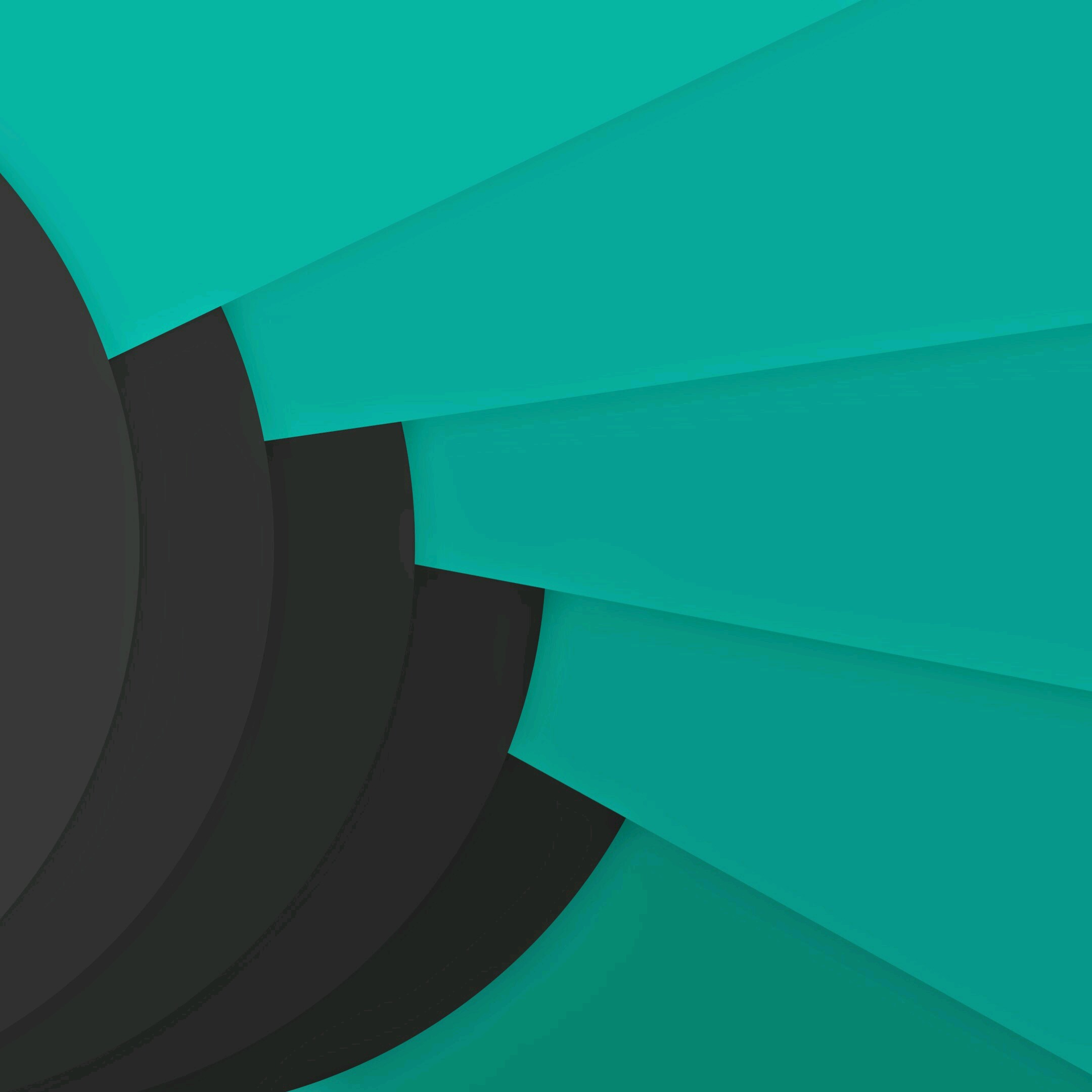 Abstract teal and dark gray layered shapes HD Wallpaper