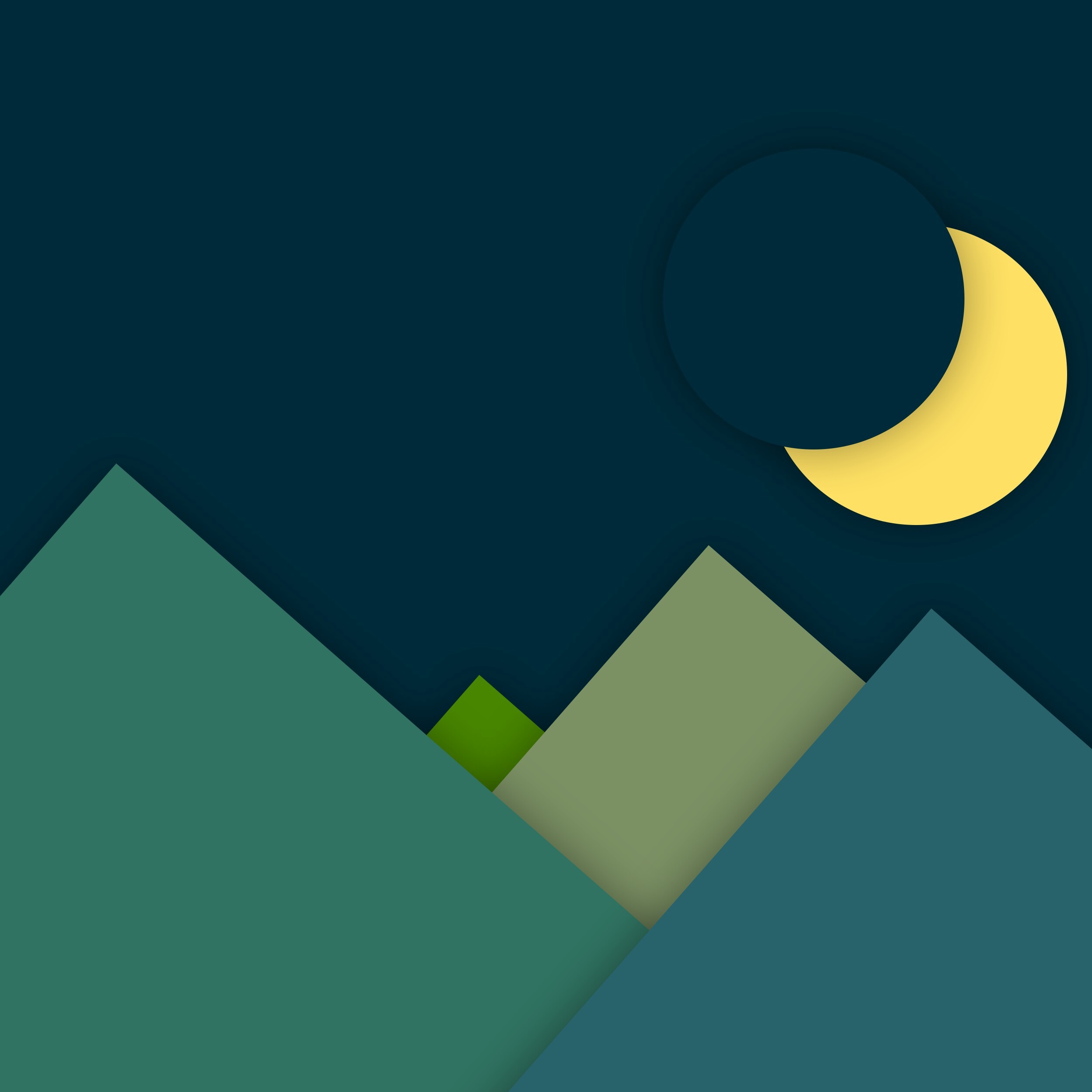 Abstract geometric landscape with moon HD Wallpaper