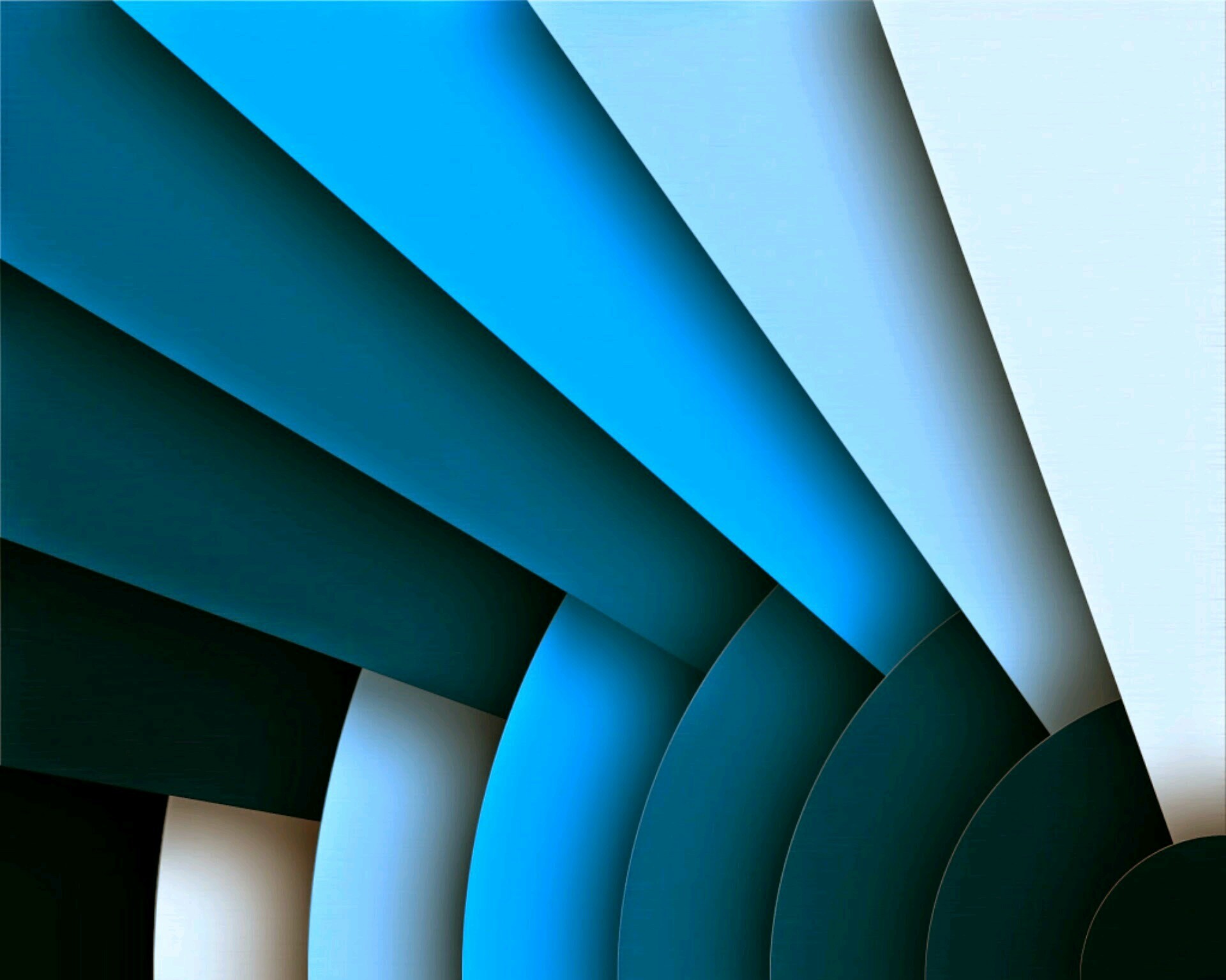 Abstract blue and teal layered shapes HD Wallpaper