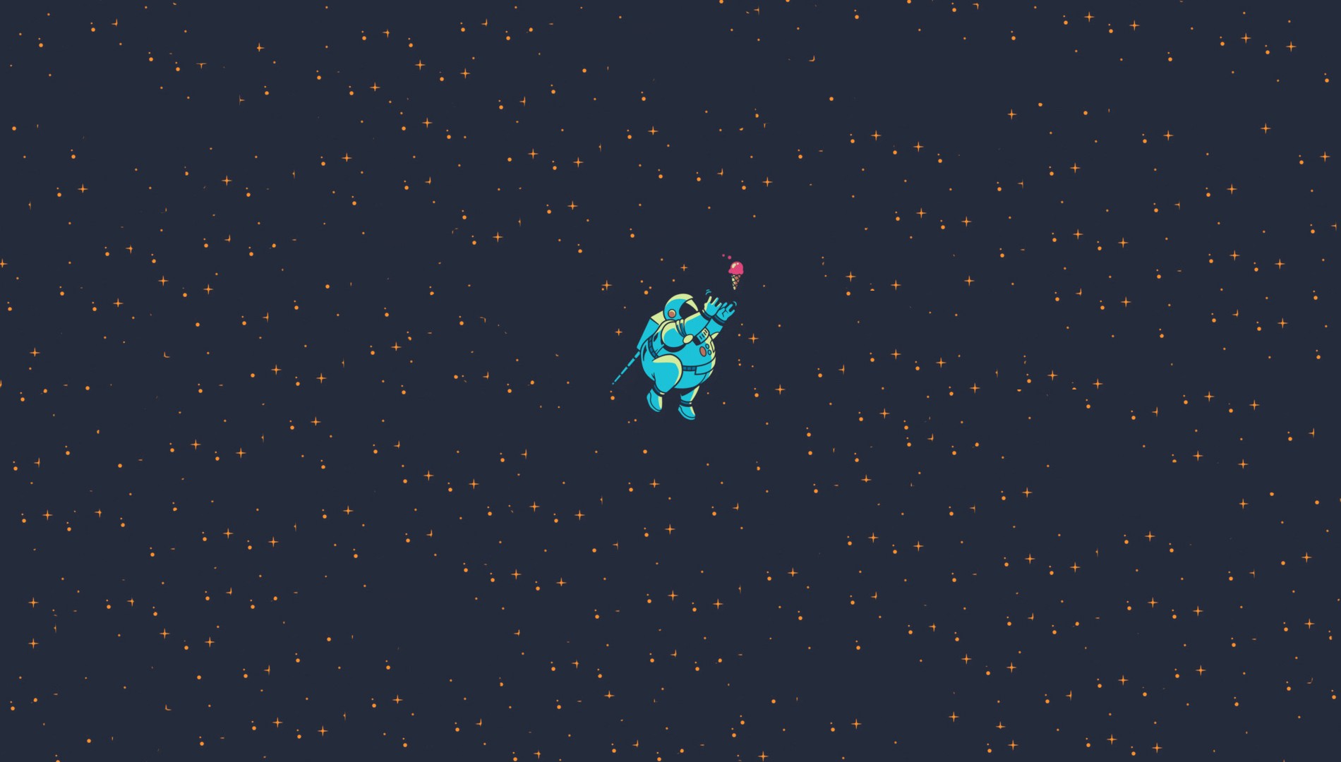 Astronaut reaching for an ice cream cone in space HD Wallpaper