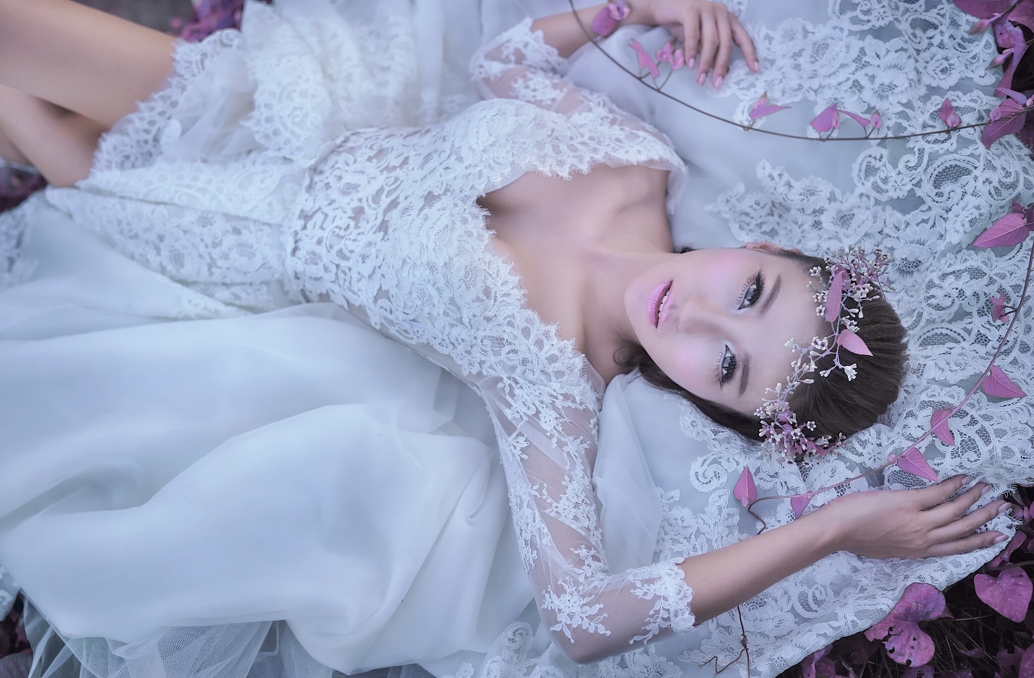 brides, Asian, women, model, dress HD Wallpaper