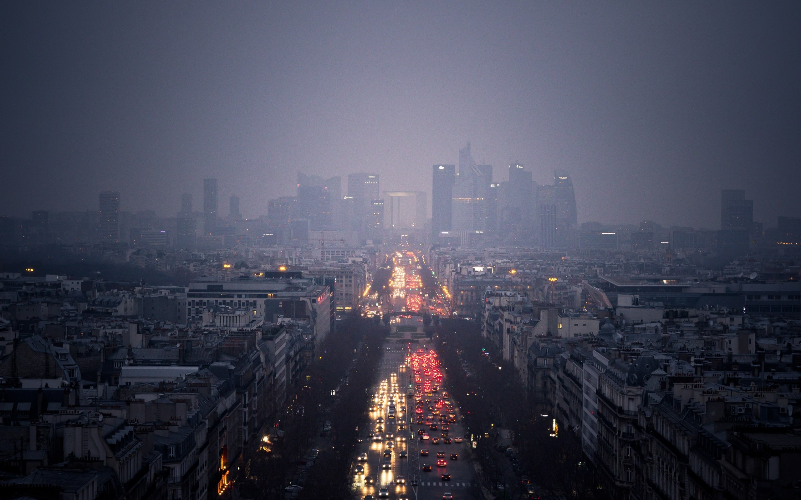 Paris cityscape with La Défense in the distance HD Wallpaper