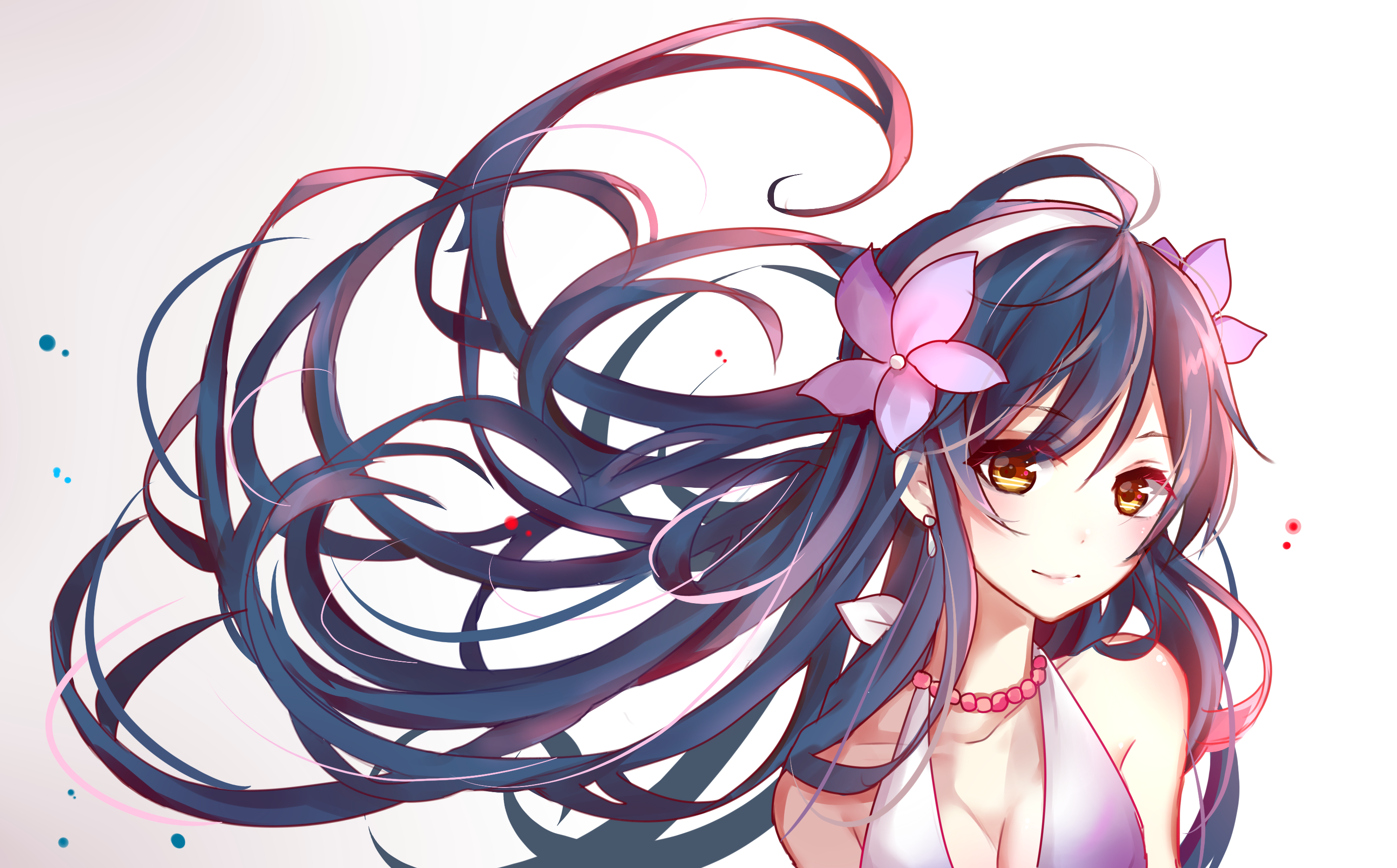 Sonoda Umi from Love Live! with flowers in her hair HD Wallpaper
