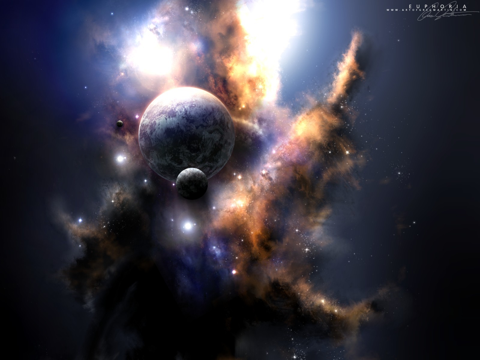 Space nebula with planets and stars HD Wallpaper